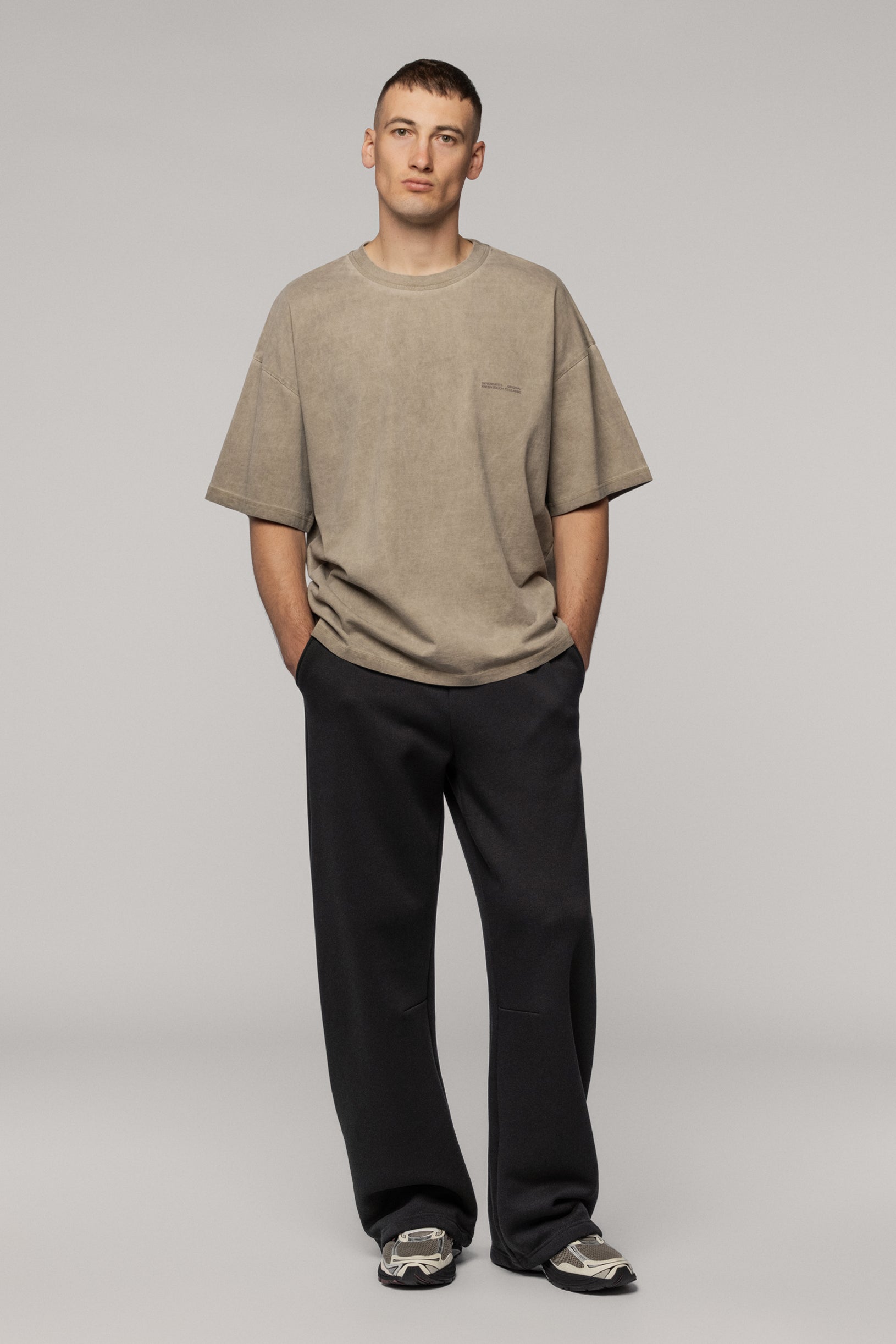 Faded effect T-shirt Oversize Cold Beige