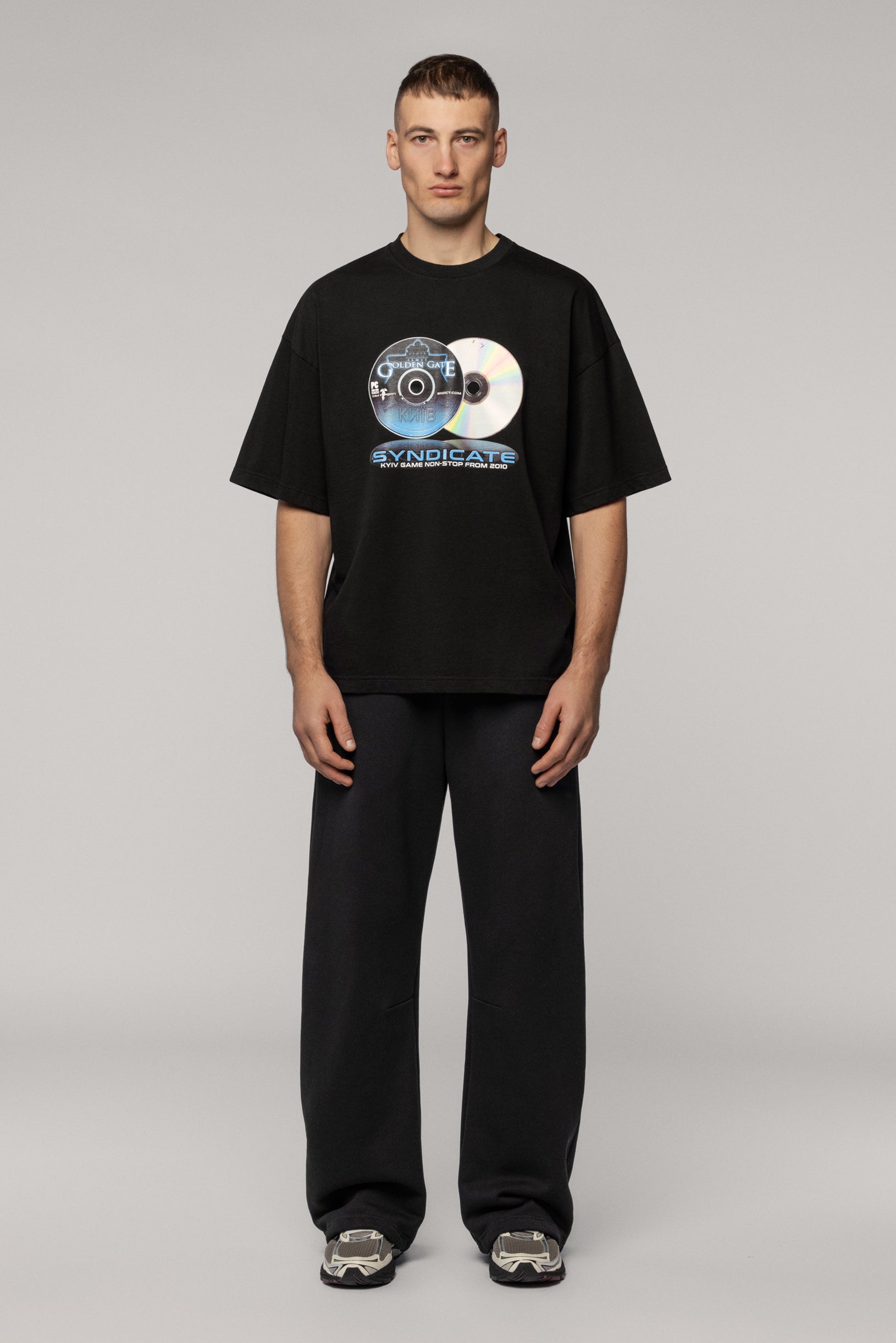 SNDCT x Old Dragon Чорна Оверсайз Футболка Simulation
