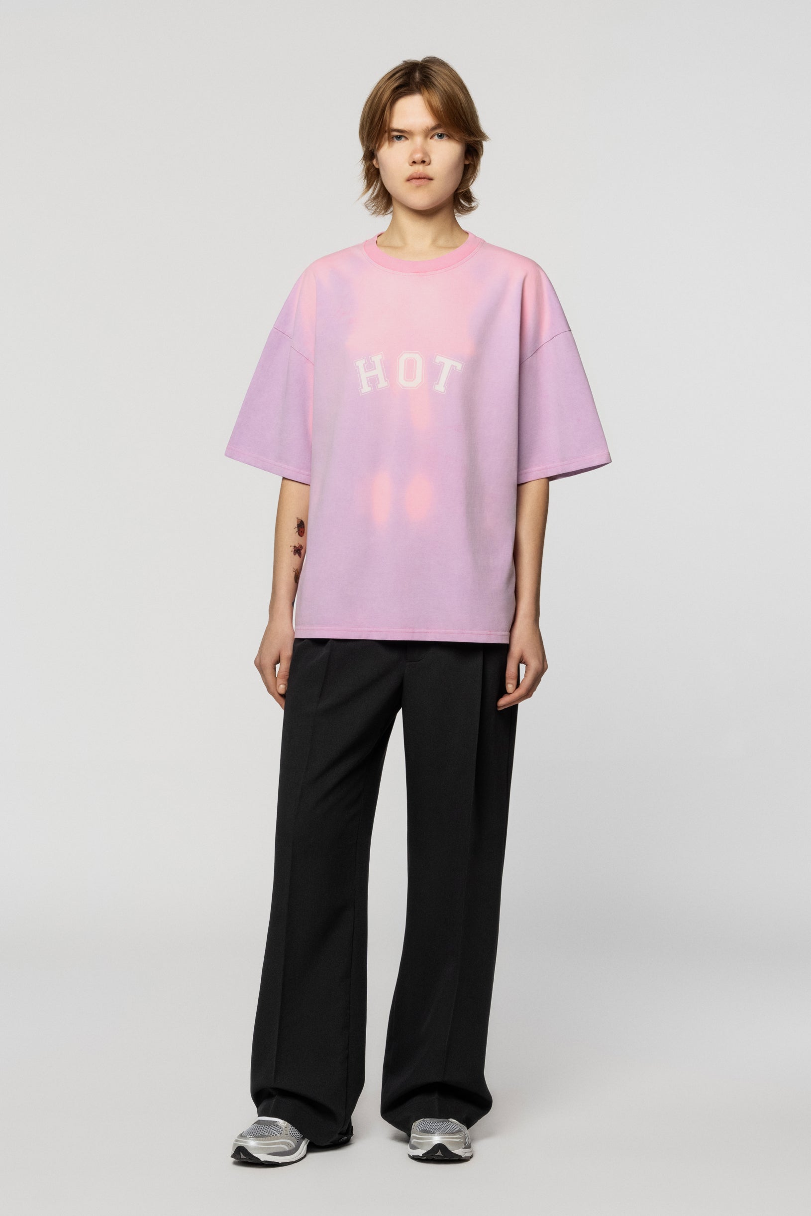 Hot Heat Reactive Oversized T-shirt Pink
