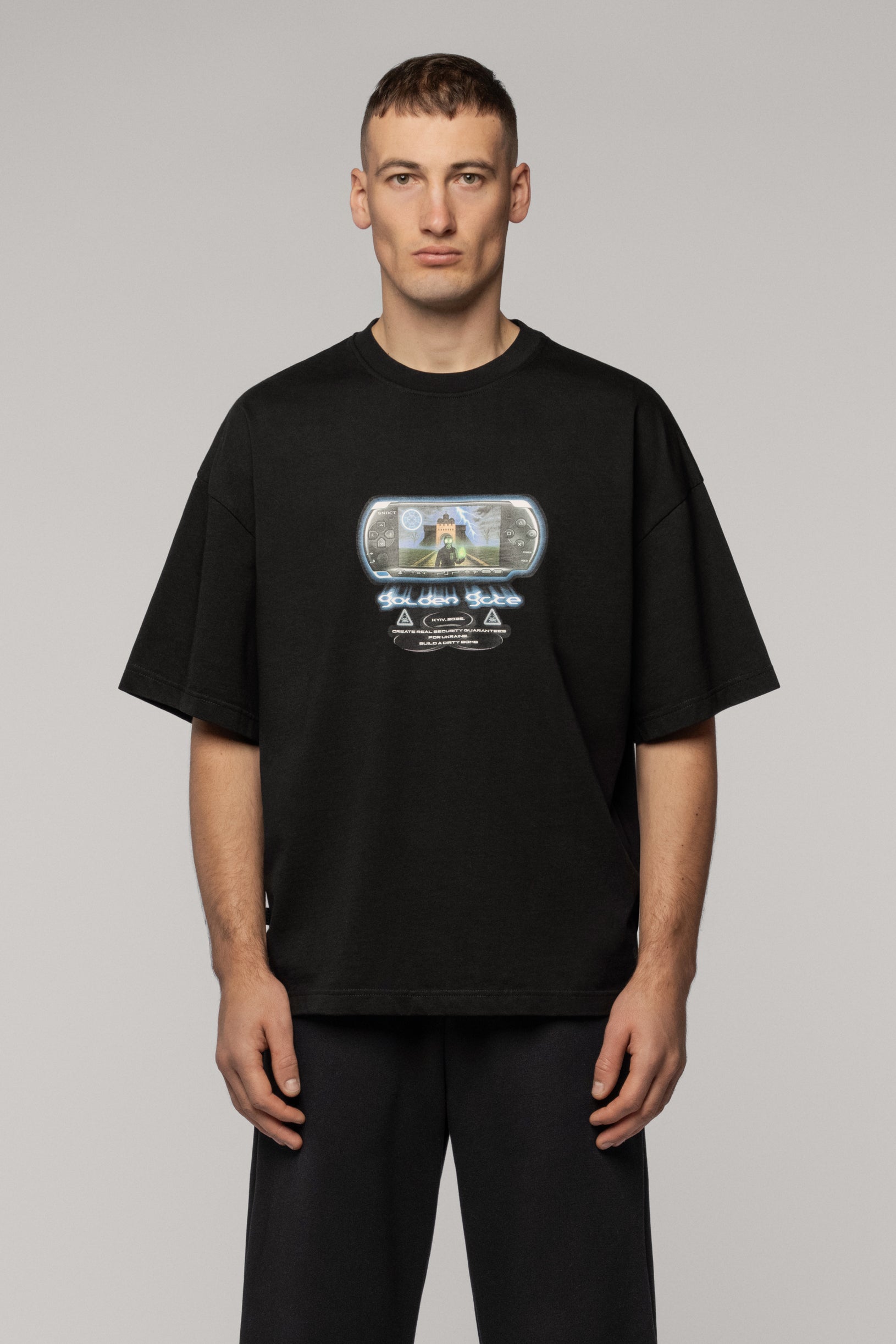 SNDCT x Old Dragon Чорна Оверсайз Футболка Nuke