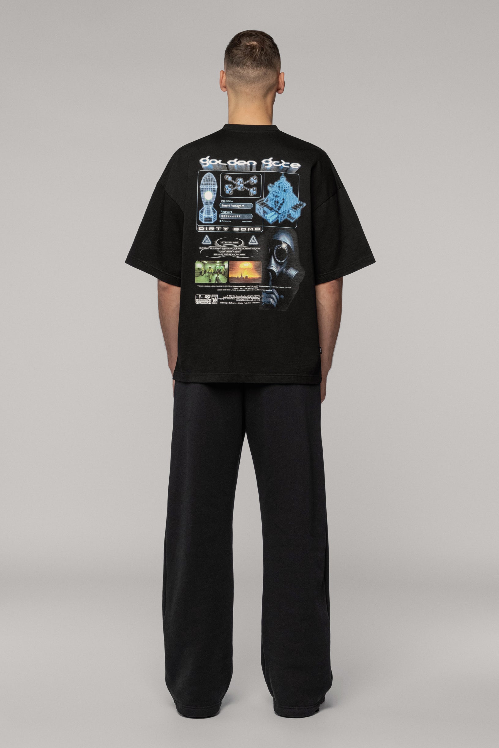 SNDCT x Old Dragon Чорна Оверсайз Футболка Nuke