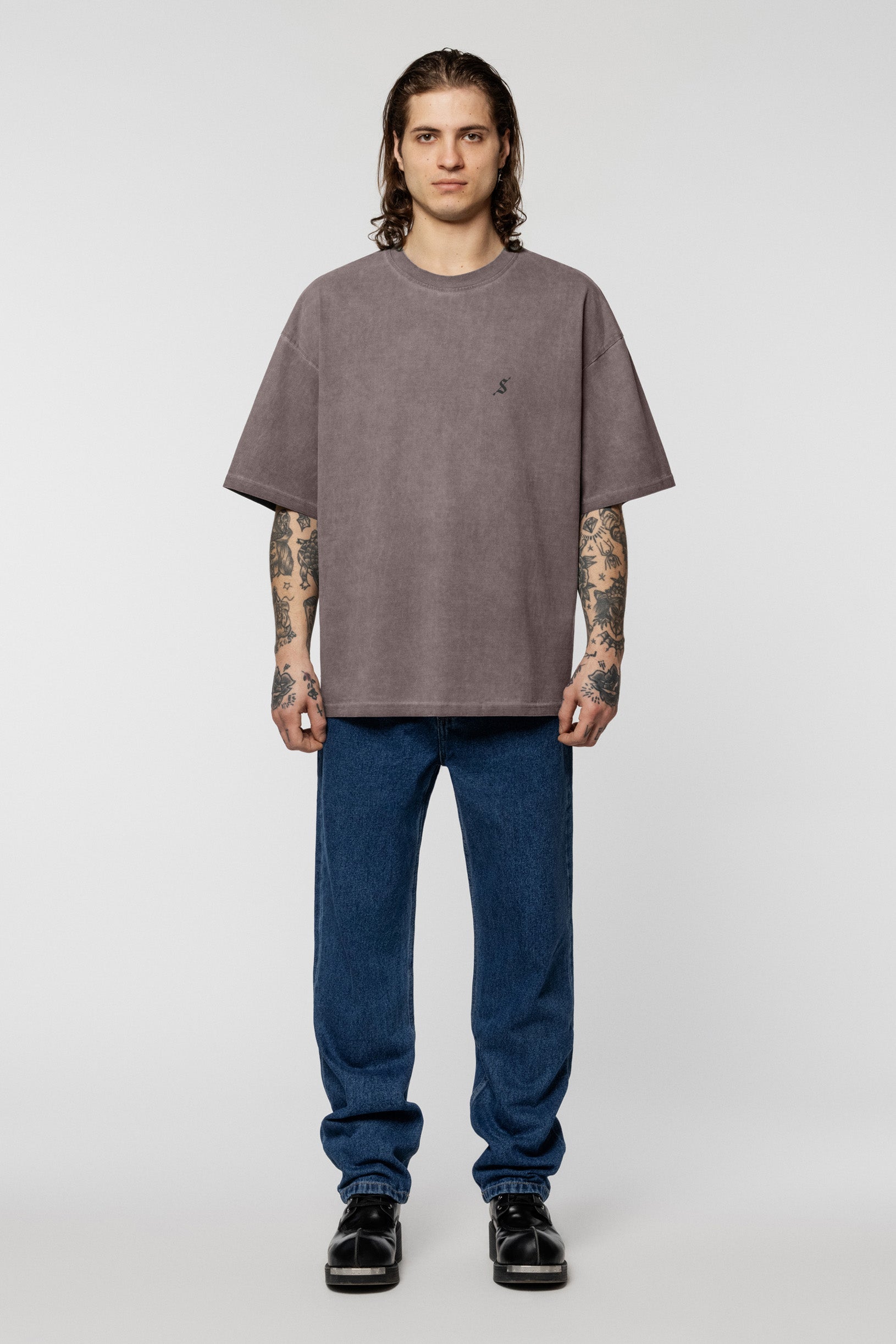 Faded Oversized T-shirt Brown