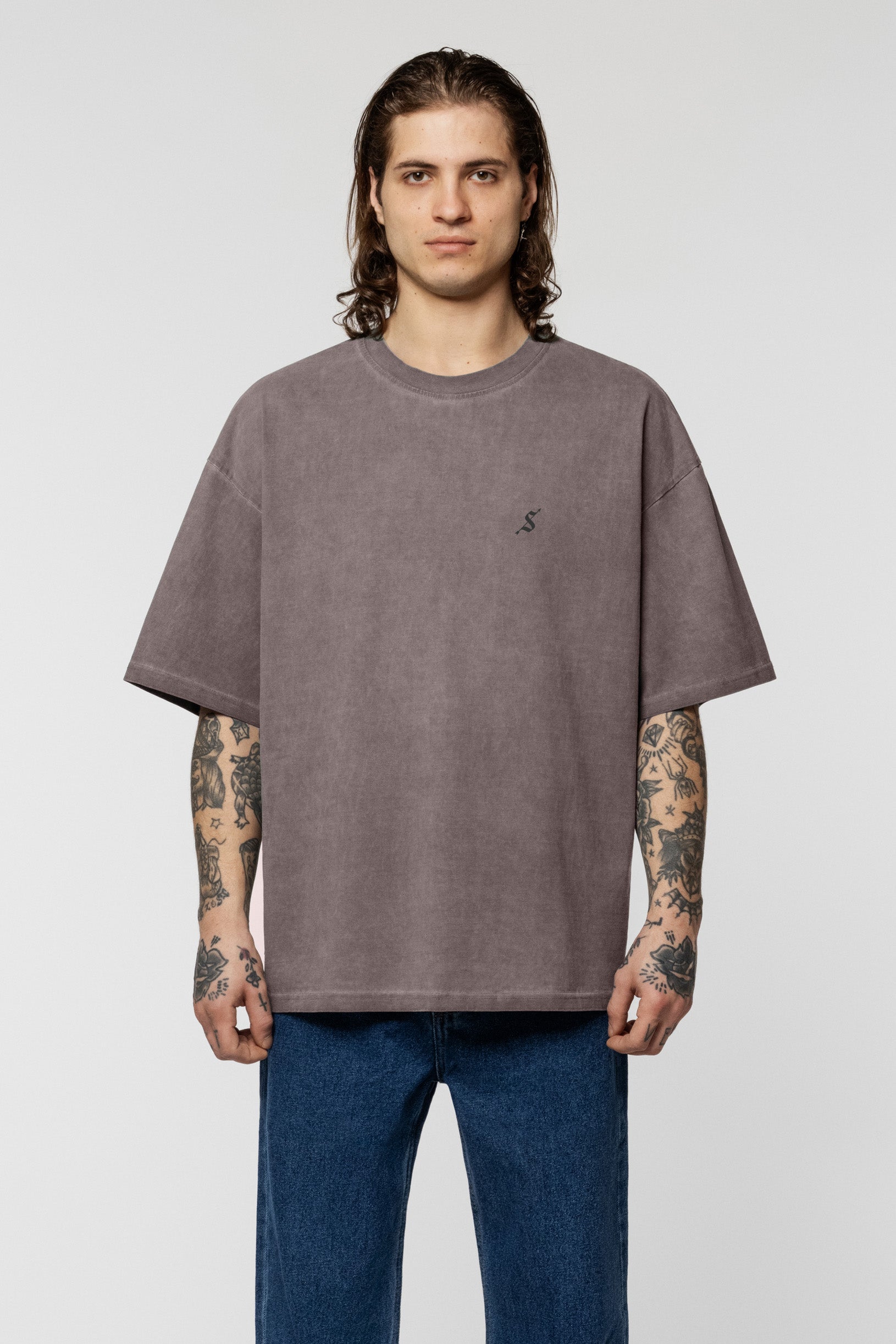 Faded Oversized T-shirt Brown