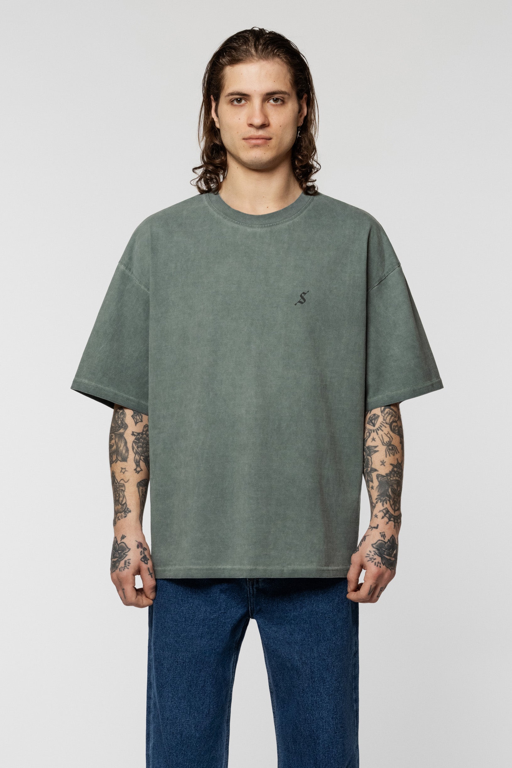 Faded Oversized T-shirt Green