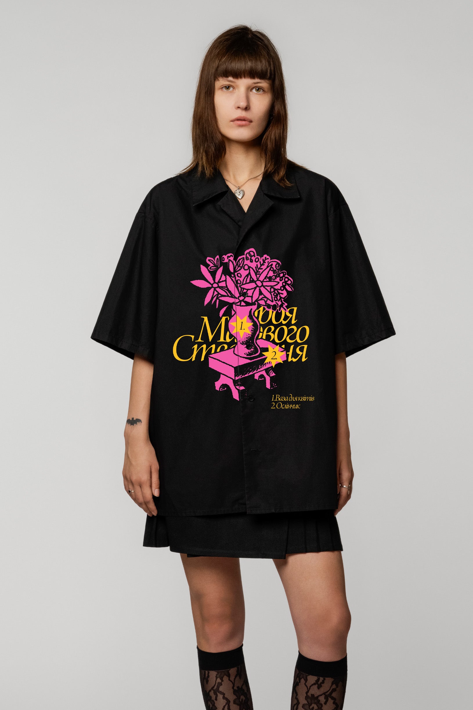 Унісекс сорочка Derega x Syndicate з квітковим принтом