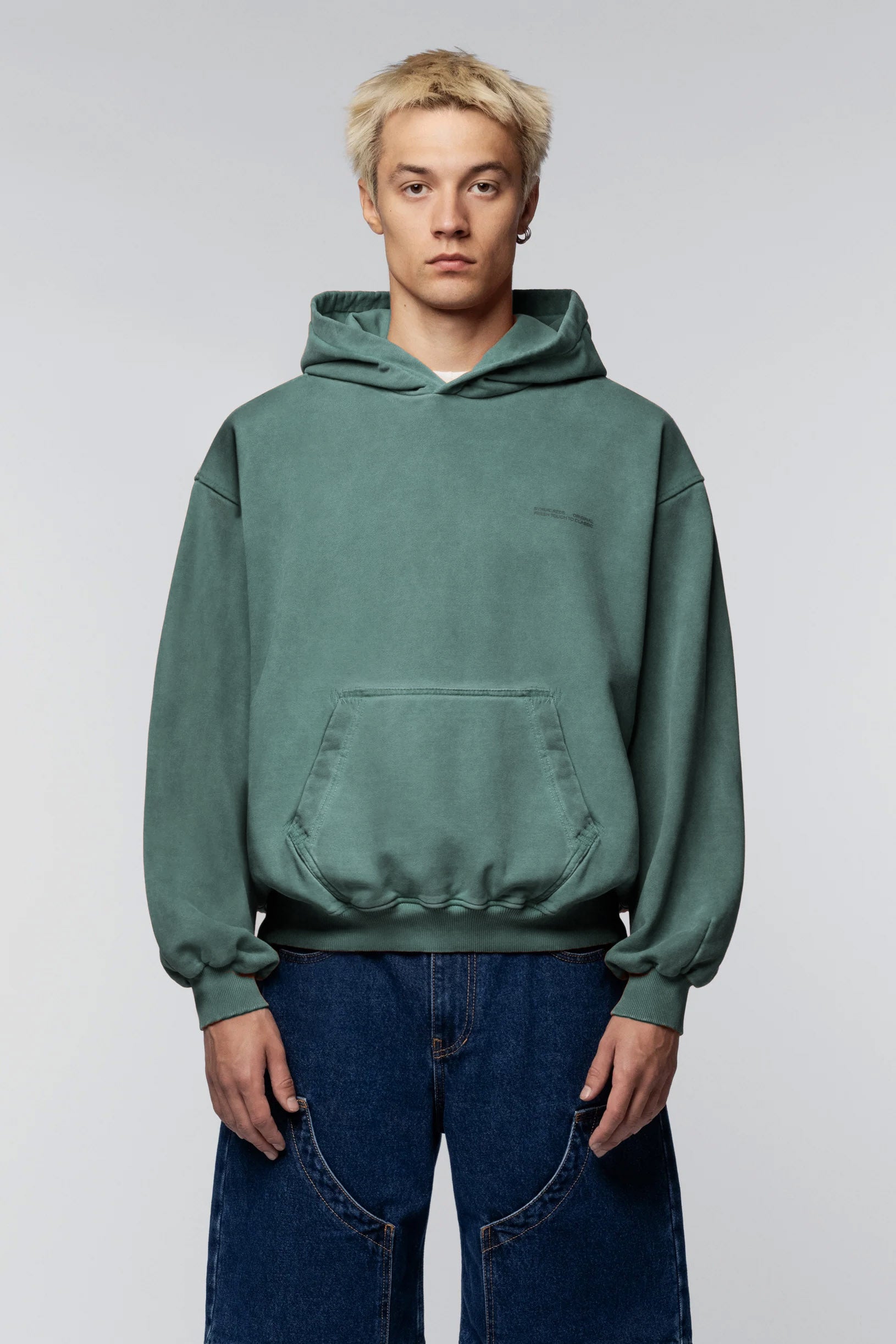 Faded effect Hoodie Green