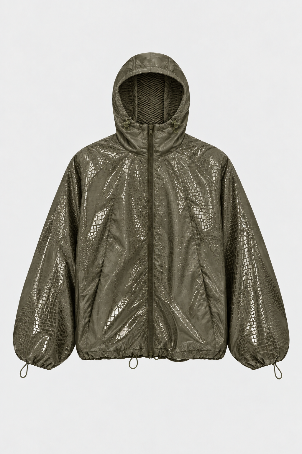 Snake Skin Water Reactive Membrane Jacket Olive