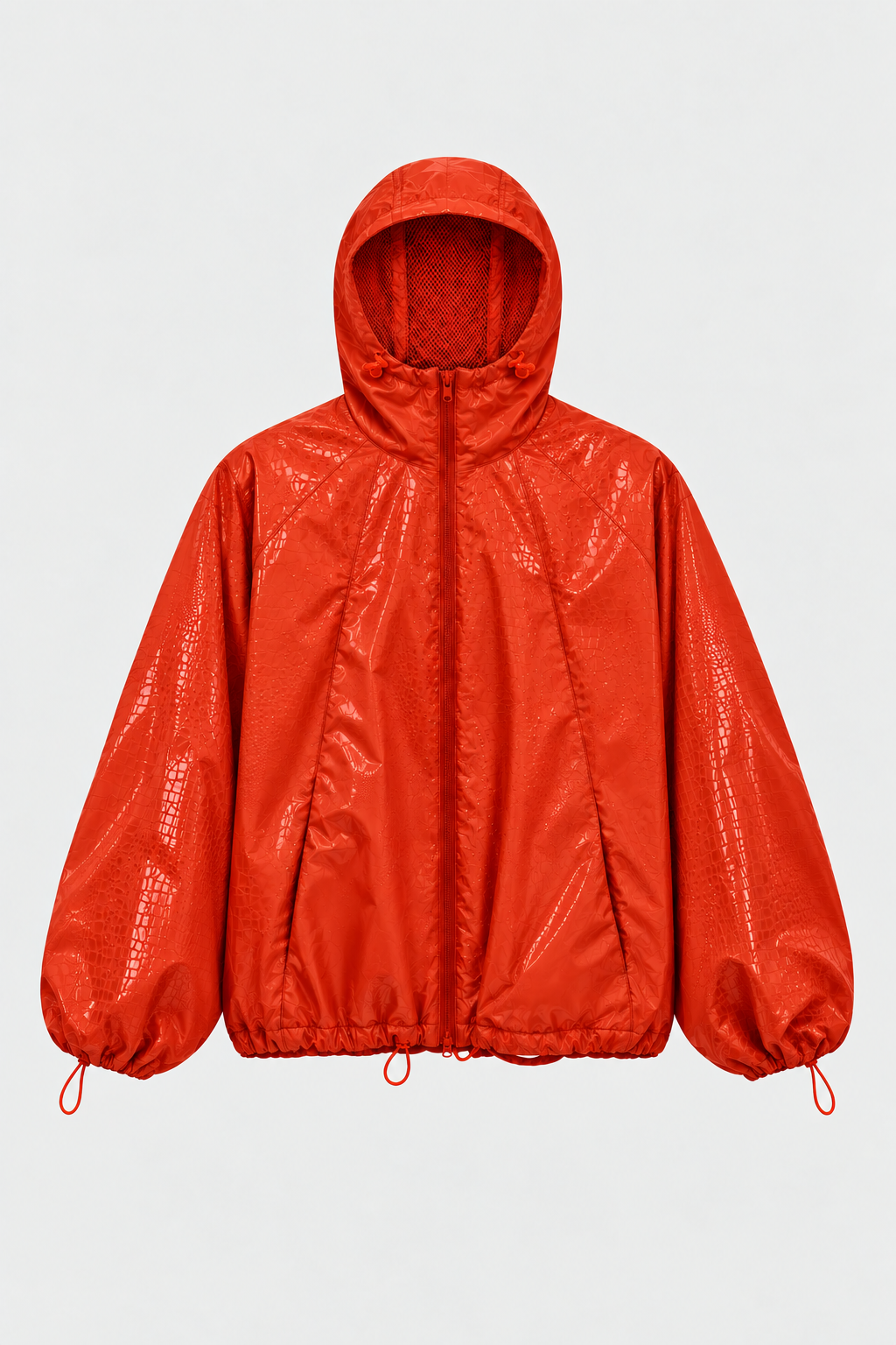 Snake skin water reactive membrane jacket Red Orange