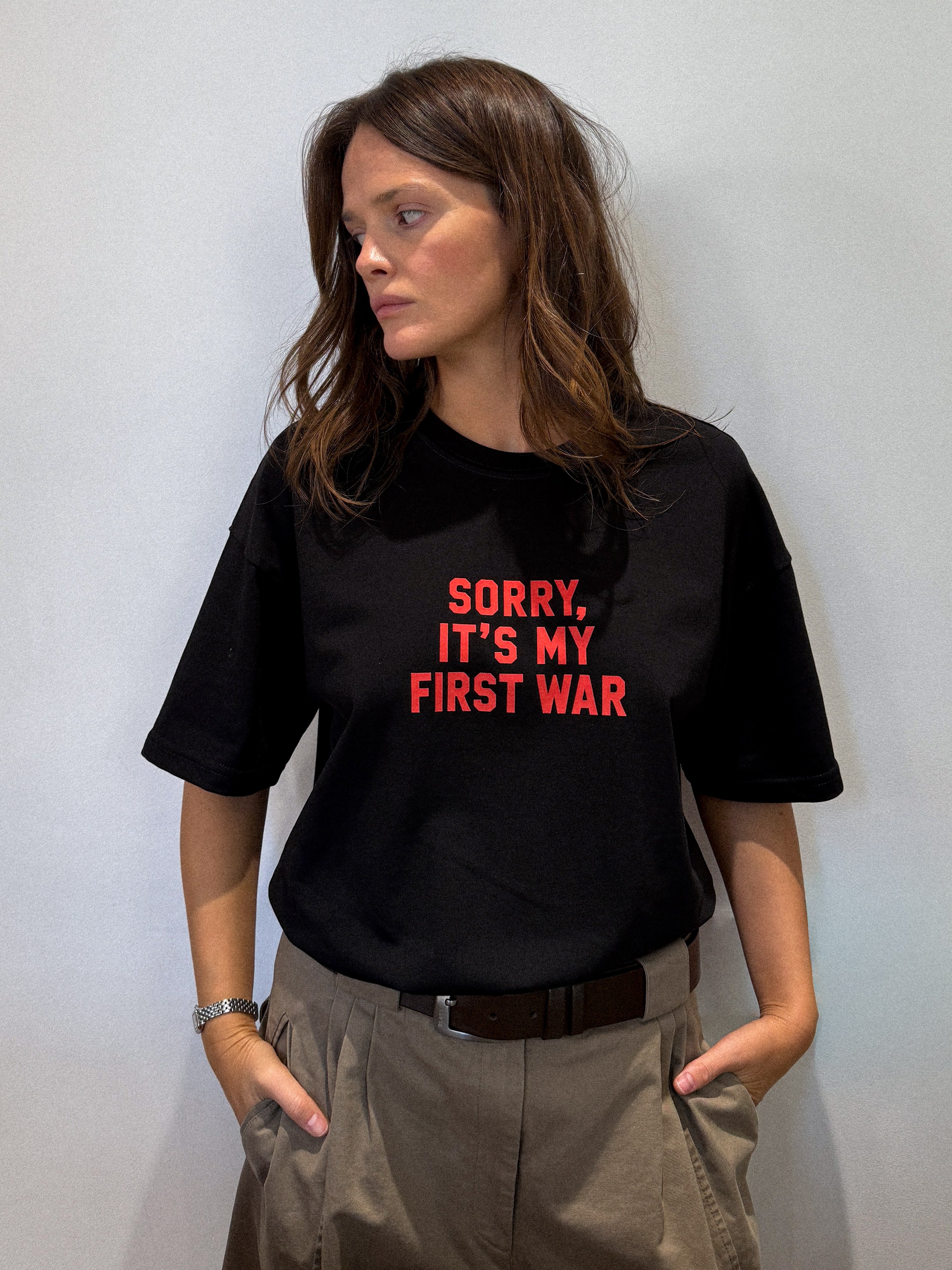 Sorry It's My First War Relaxed T-shirt Black