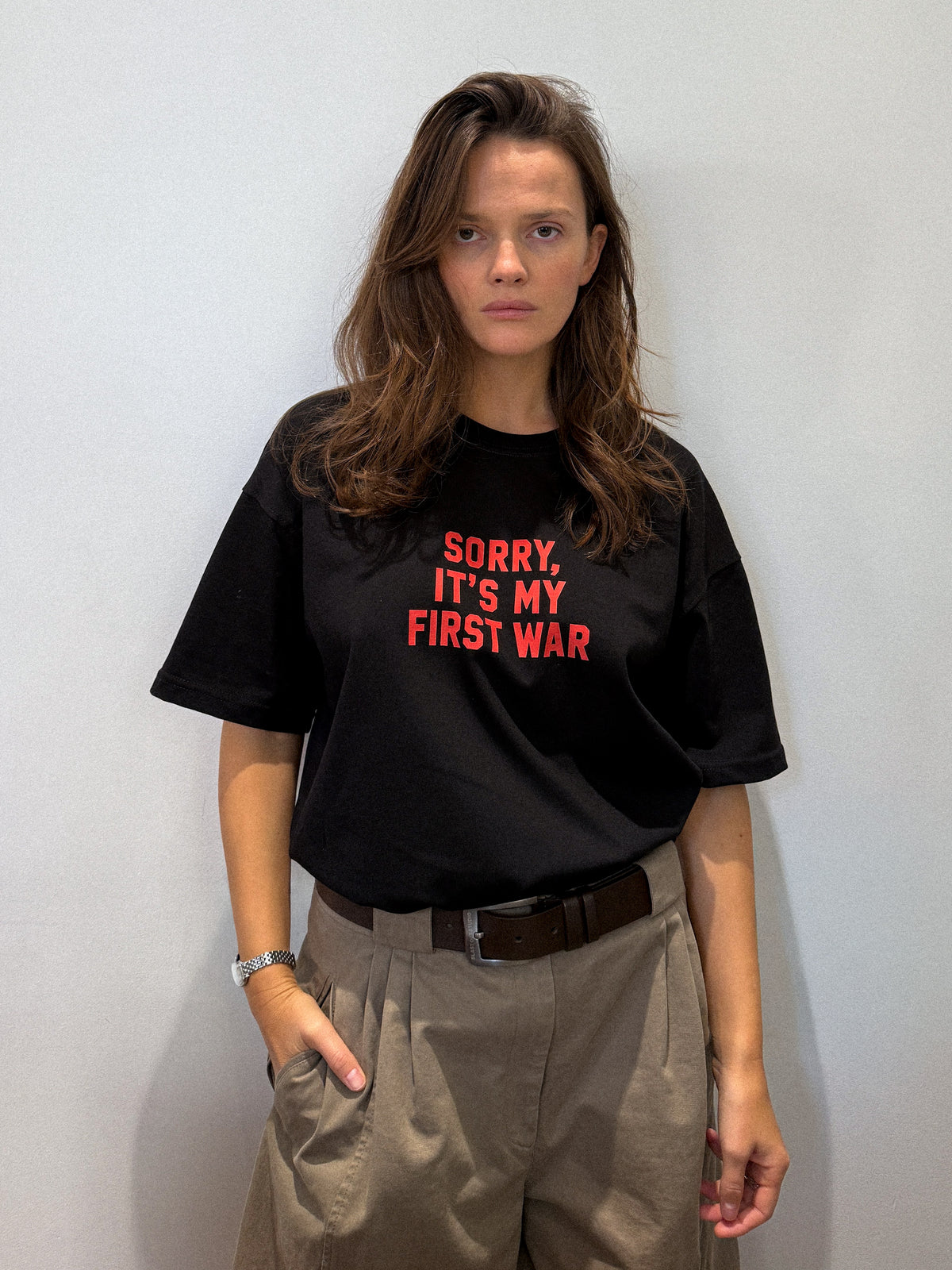 Sorry It's My First War Relaxed T-shirt Black