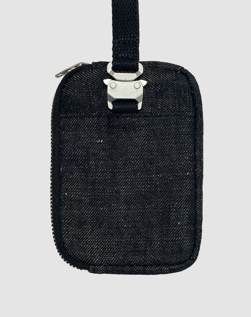 Чорний гаманець із selvedge деніму з контрастним кантом