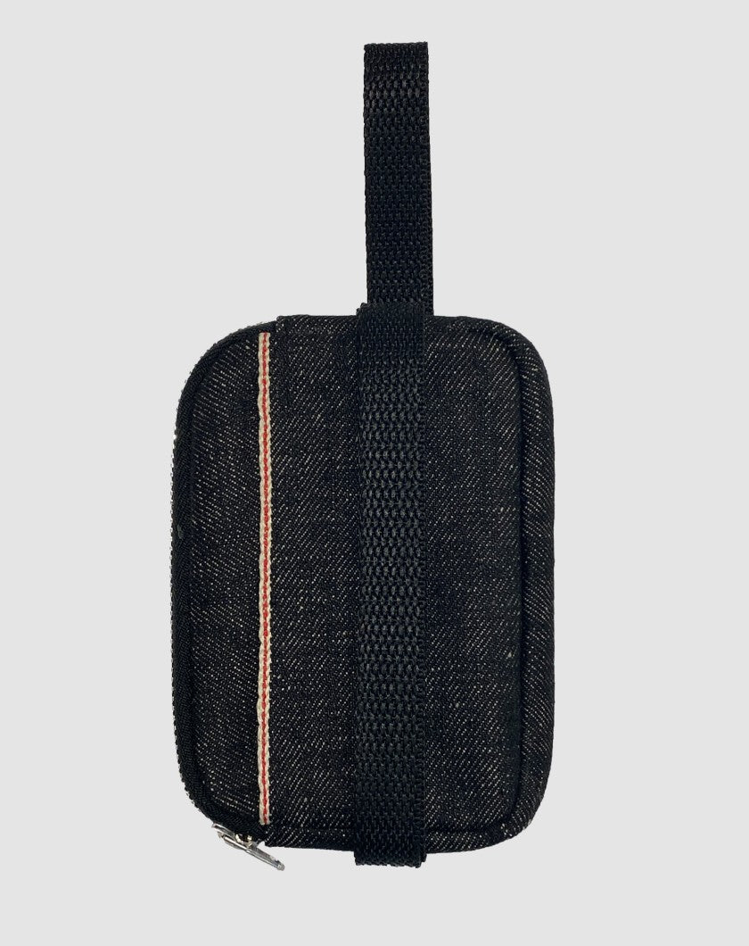 Чорний гаманець із selvedge деніму з контрастним кантом