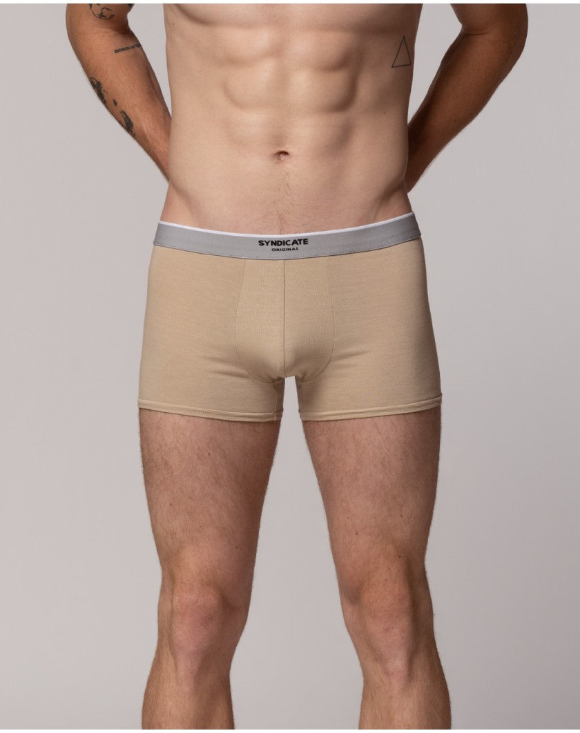 Бежеві чоловічі боксери з віскози з логотипом Syndicate