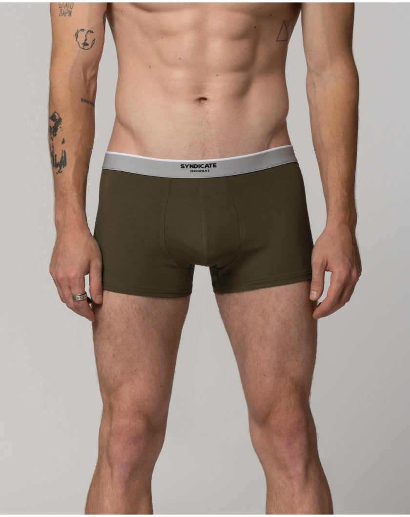 Чоловічі боксери кольору хакі з широкою резинкою