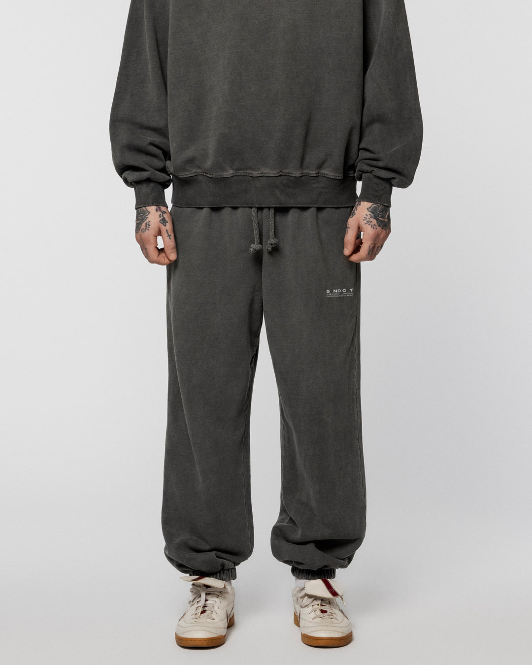 Faded Effect Joggers Grey