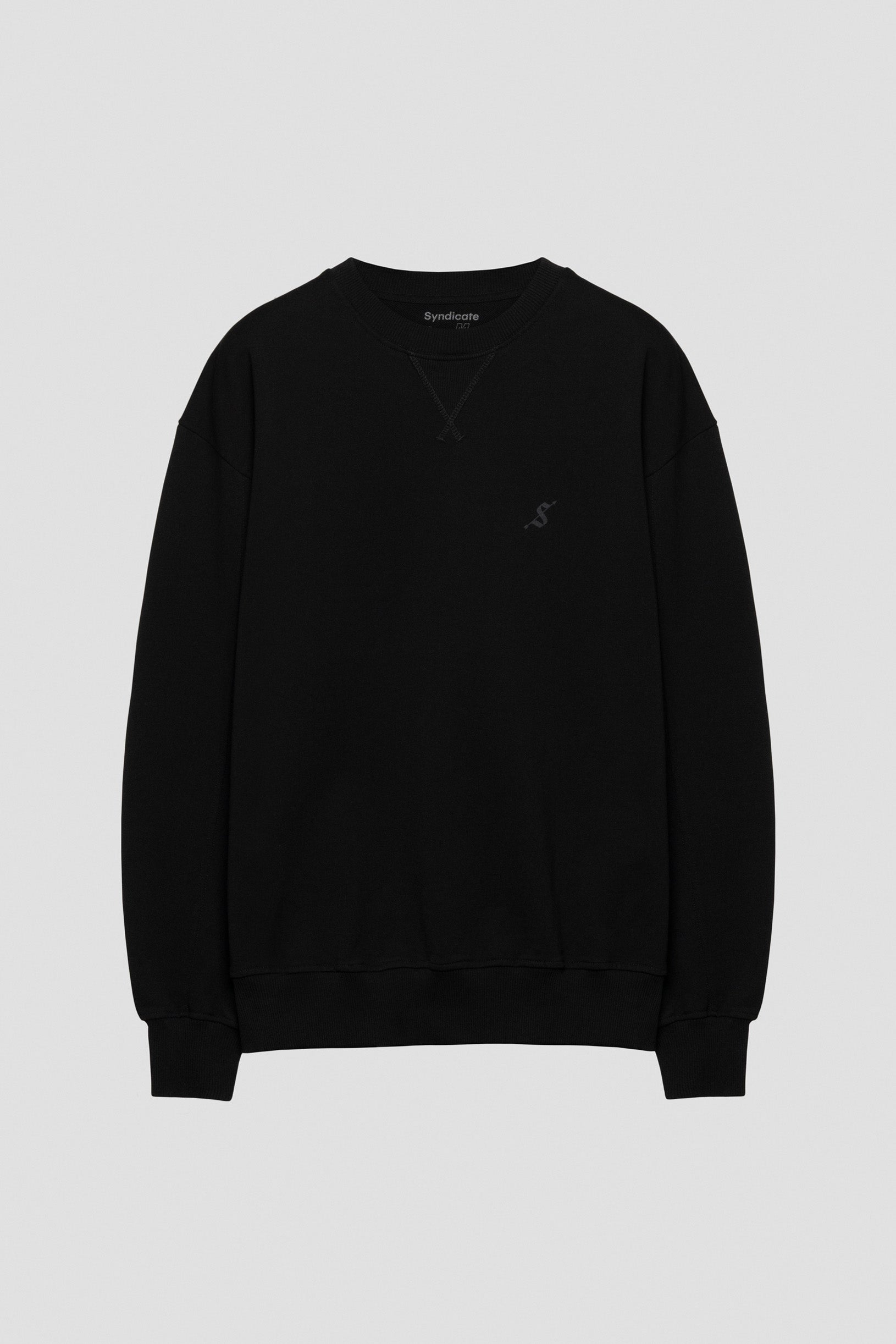 Black sweatshirt with minimalist logo