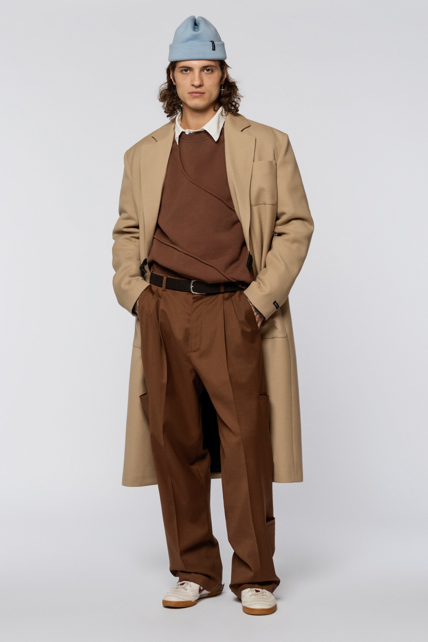 Oversized Wool Coat Beige