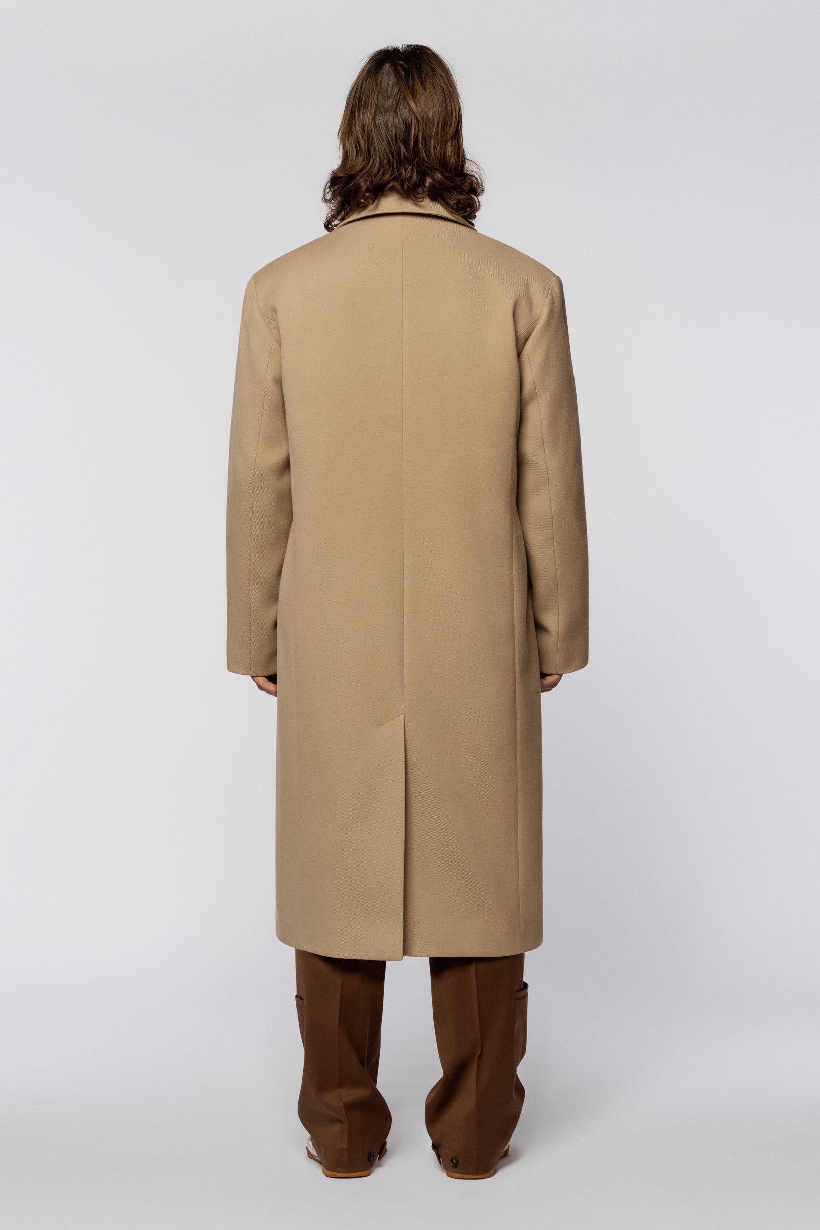 Oversized Wool Coat Beige
