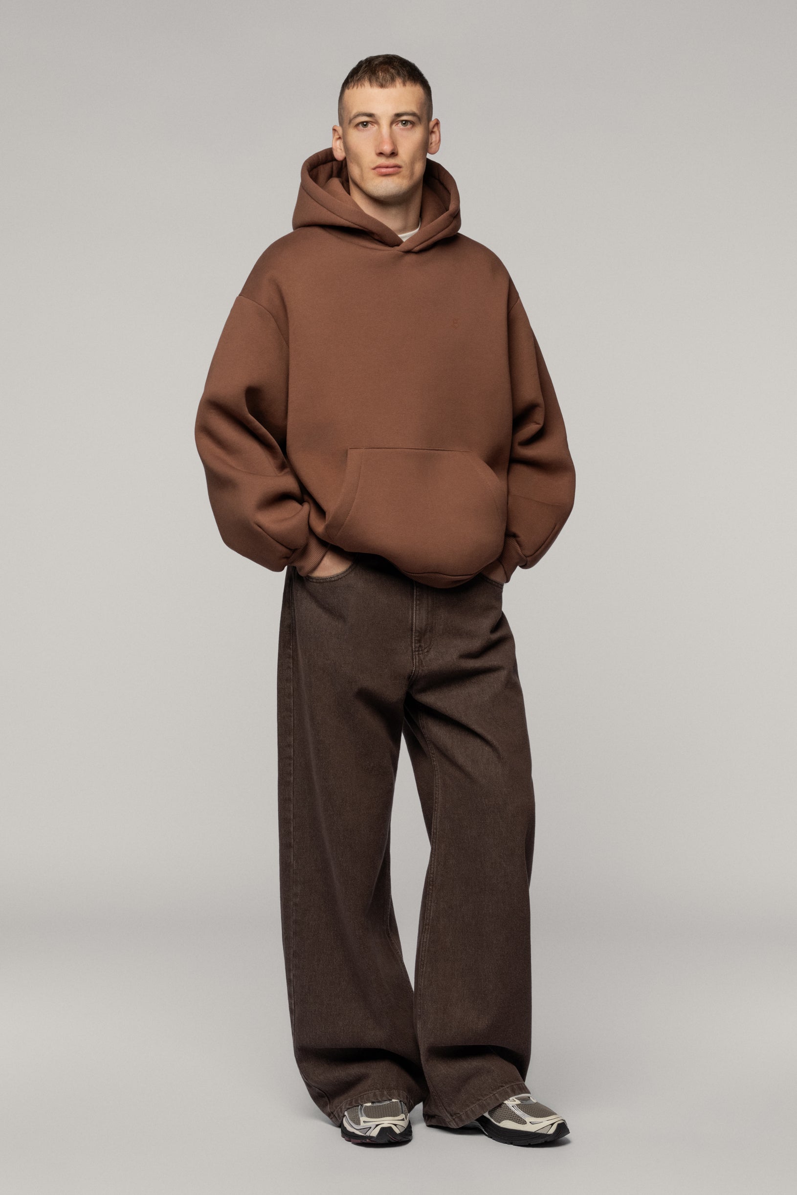 Arrow Logo Hoodie Brown