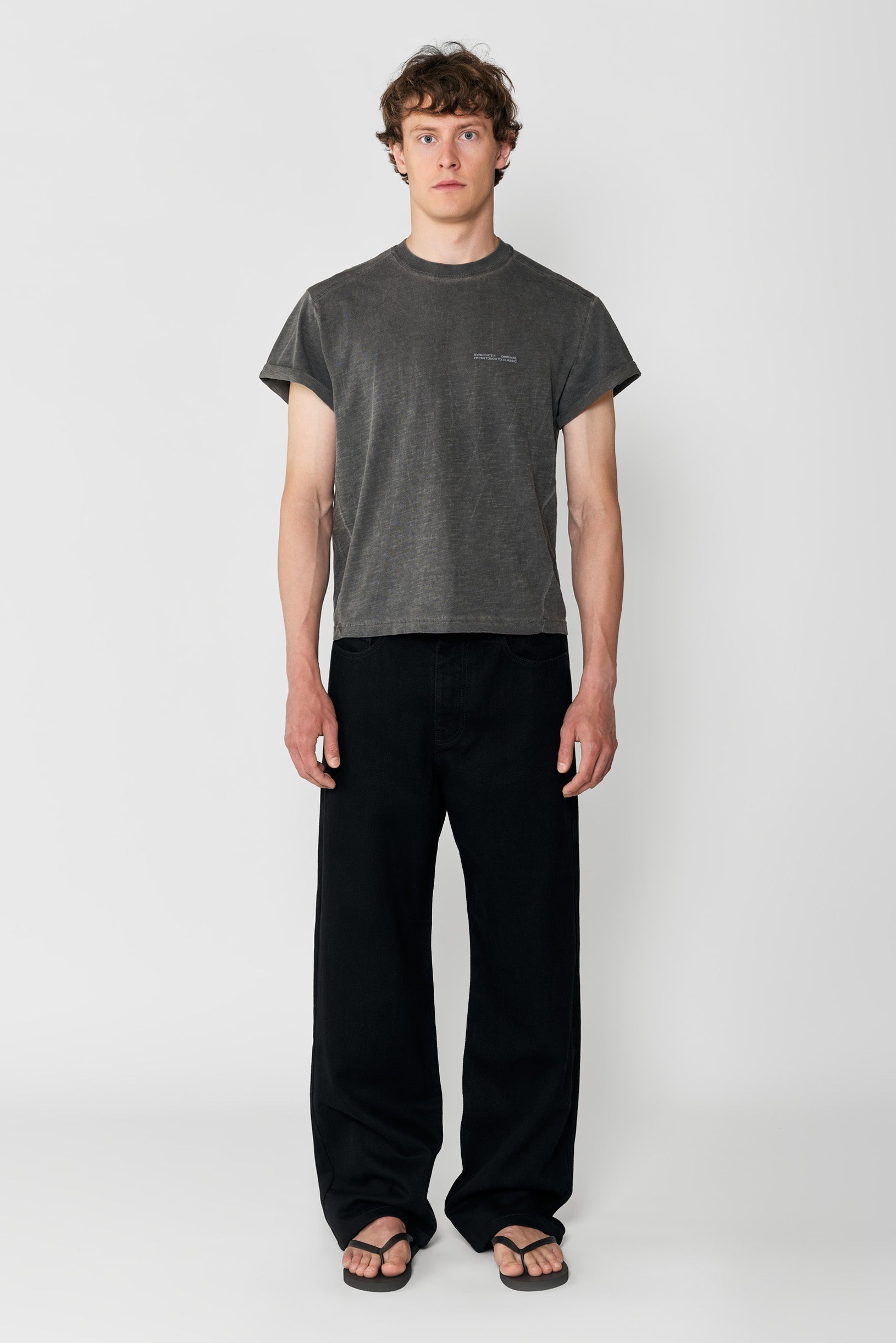 Faded Slim Fit Lightweight T-shirt Grey