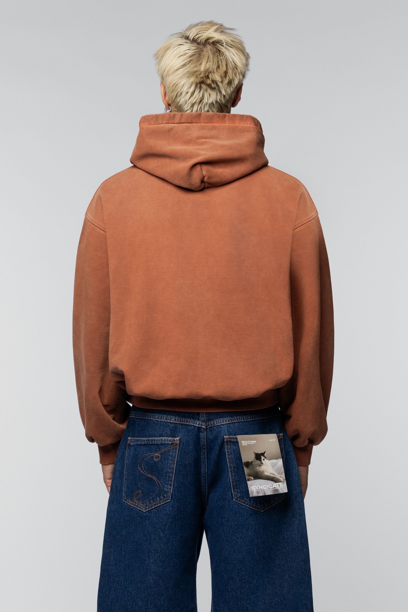 Faded effect Hoodie Terracotta