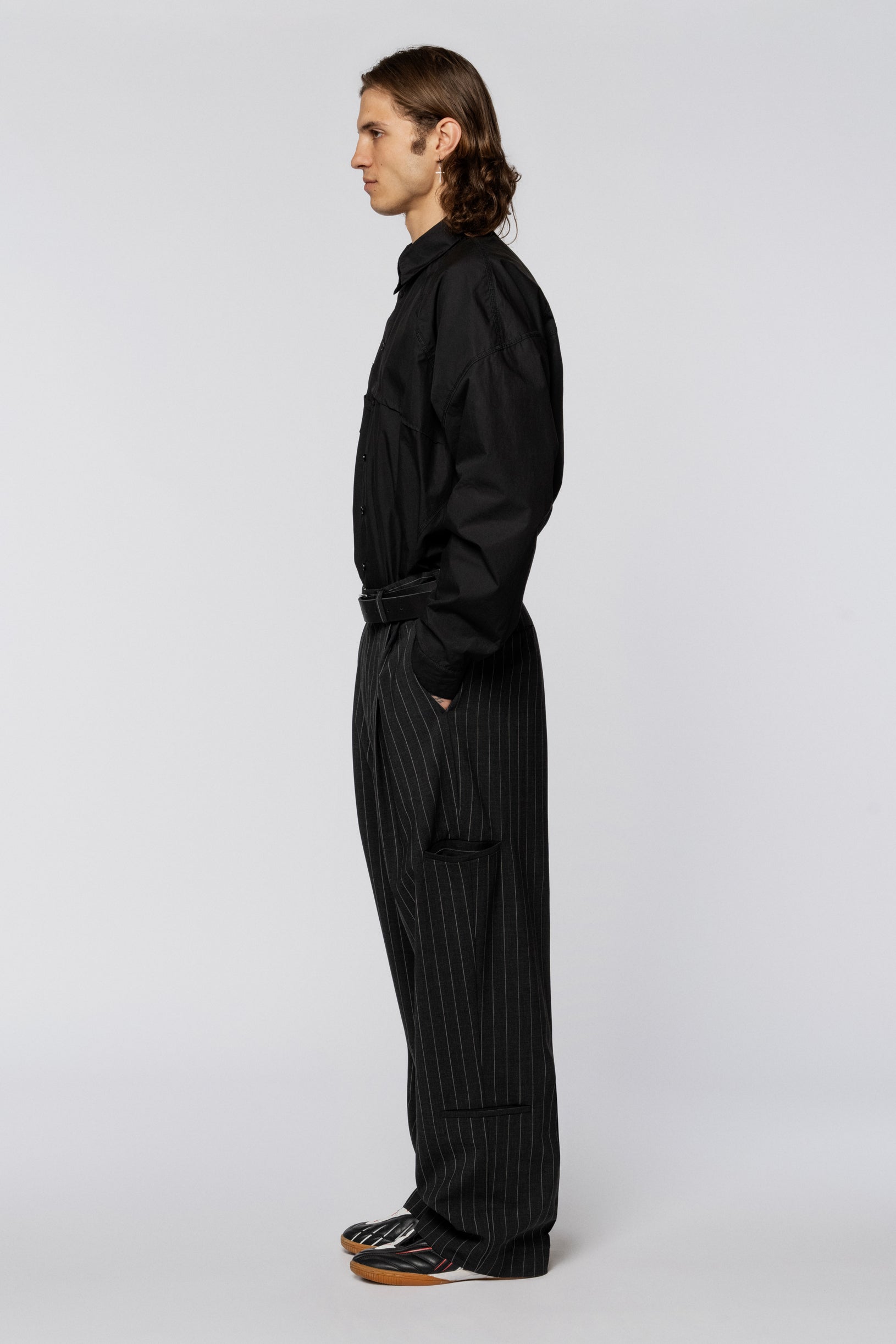 Wool trousers classic cargo Stripes