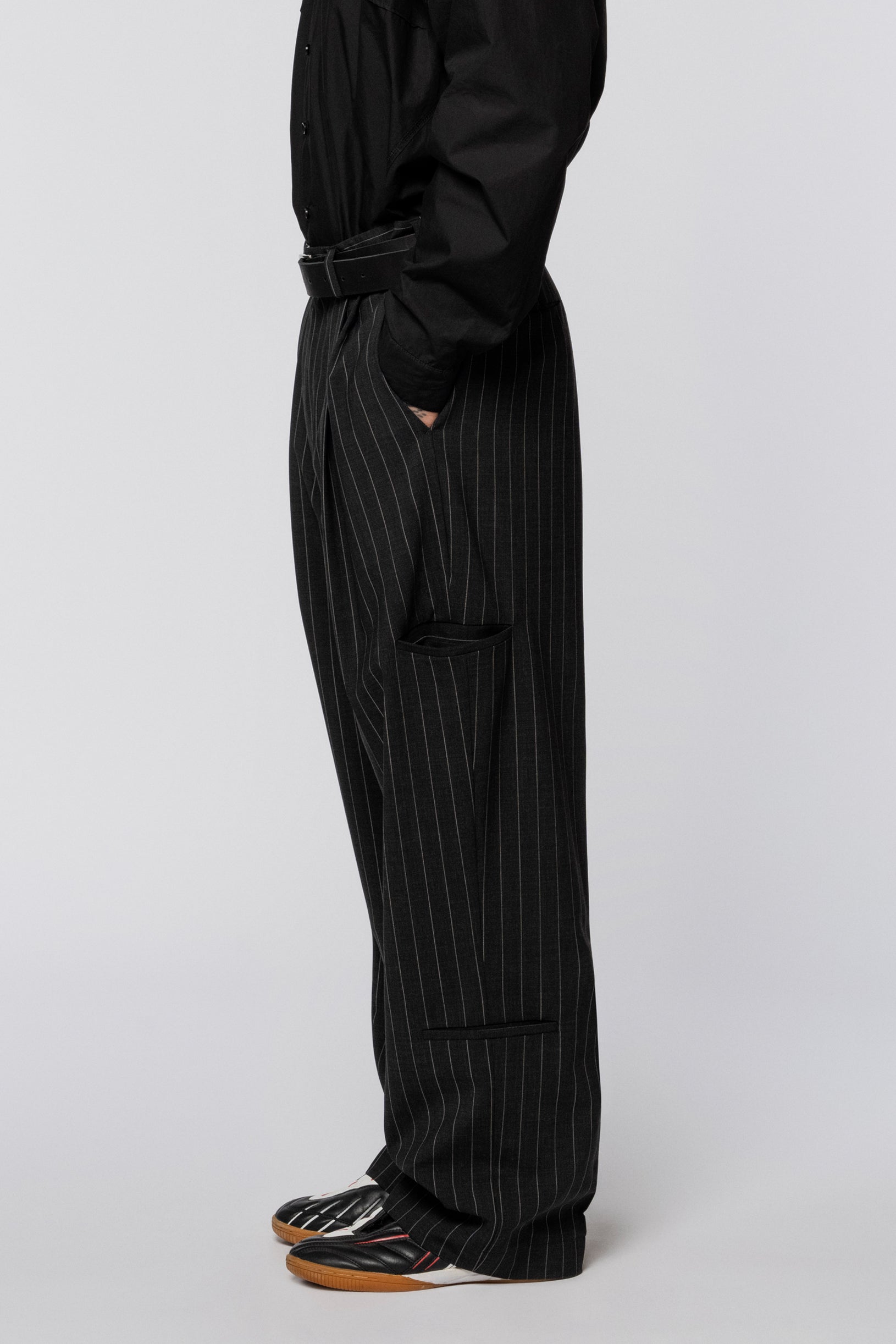Wool trousers classic cargo Stripes