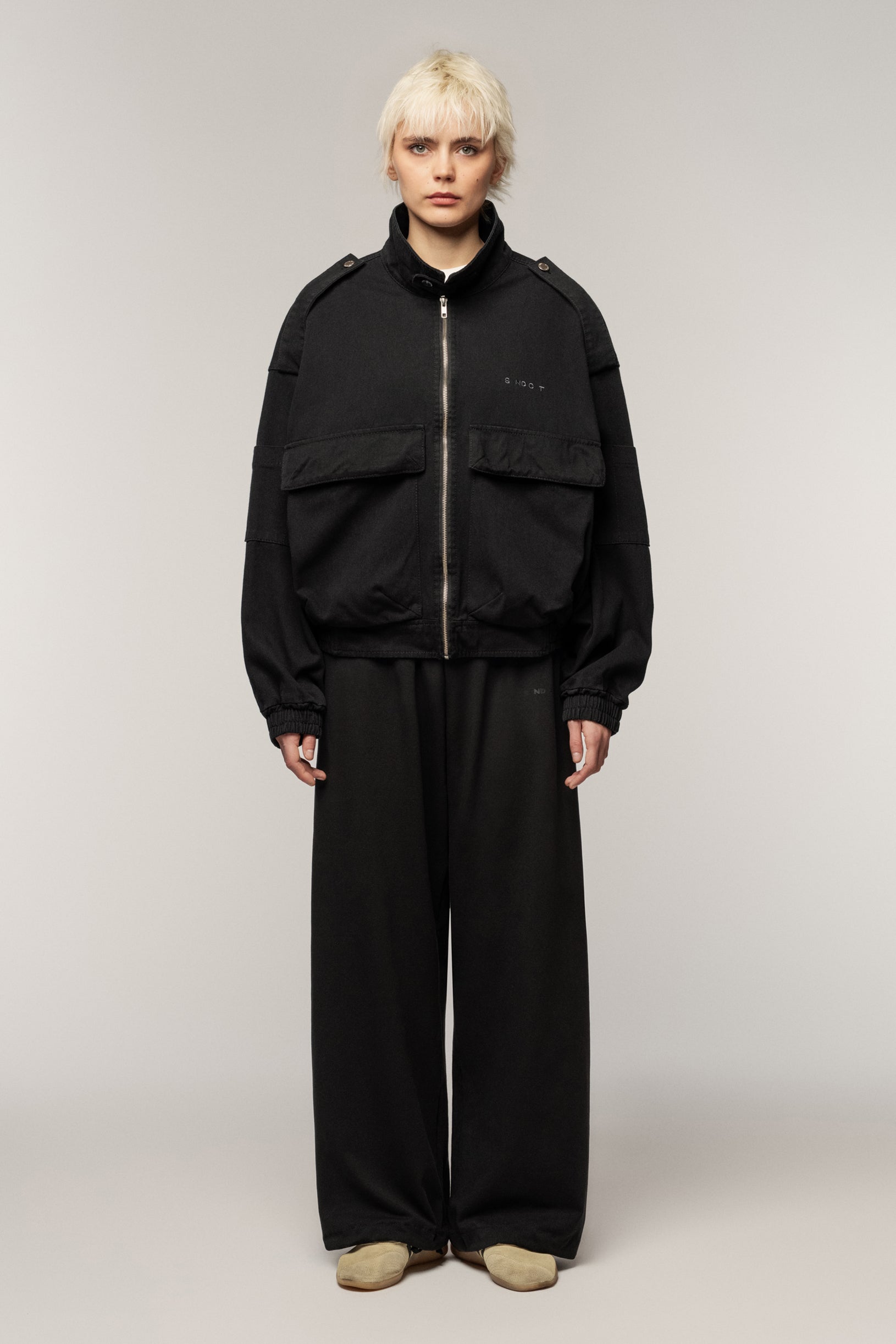 Cargo Denim Jacket Black