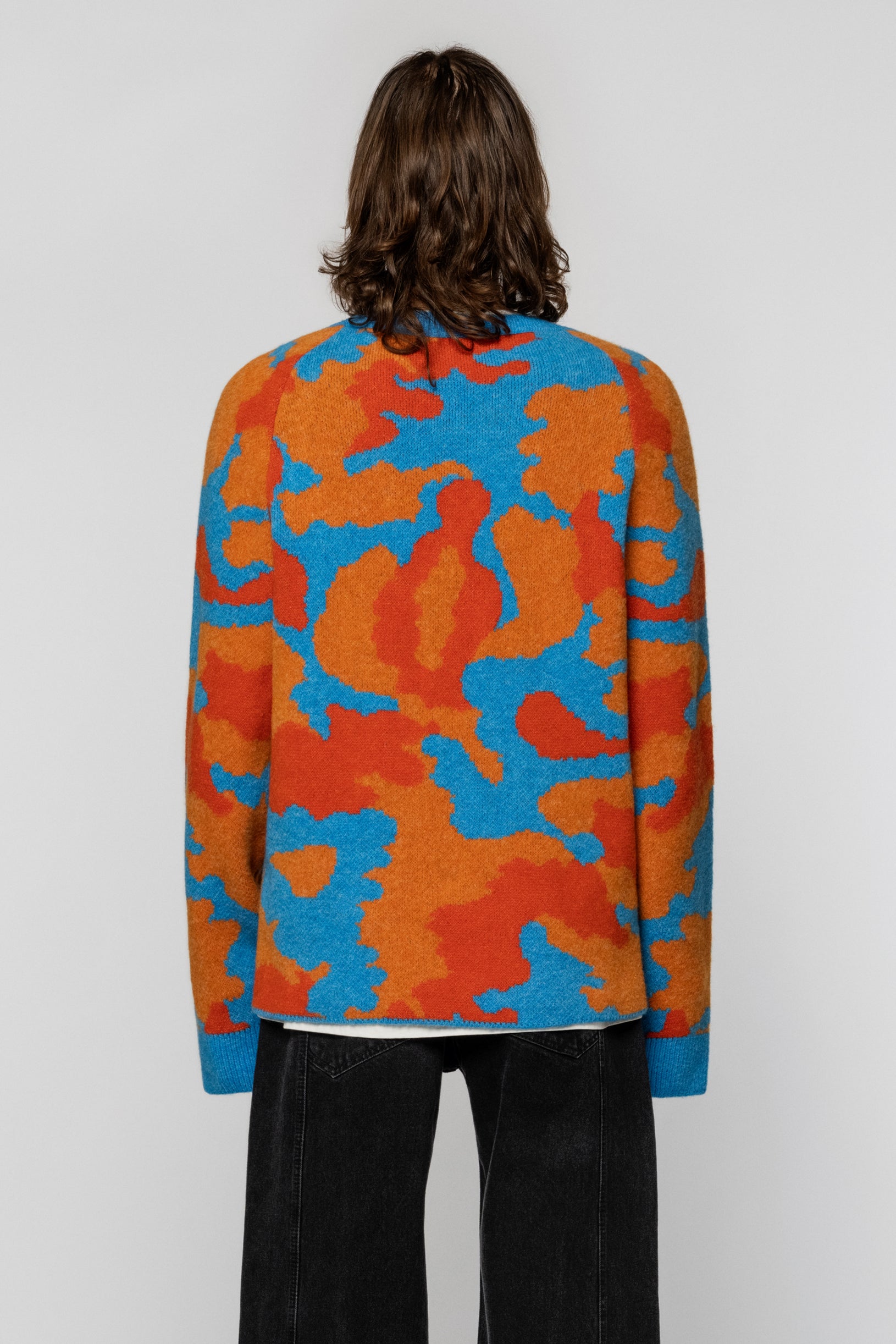 Multicolor Relaxed Sweater Orange