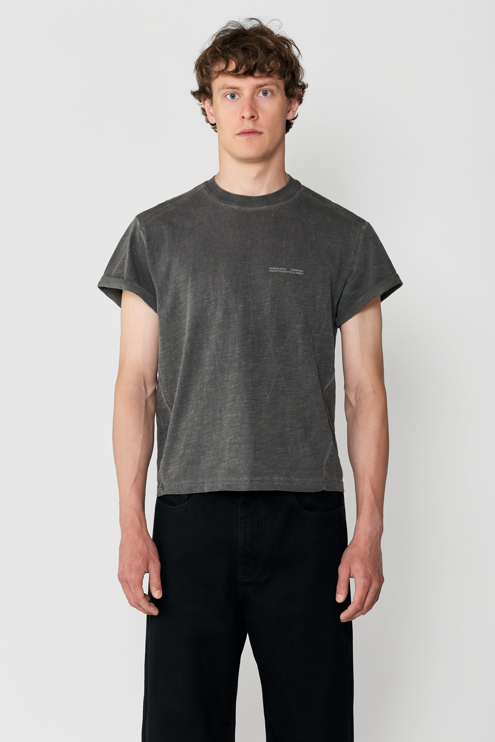 Faded Slim Fit Lightweight T-shirt Grey