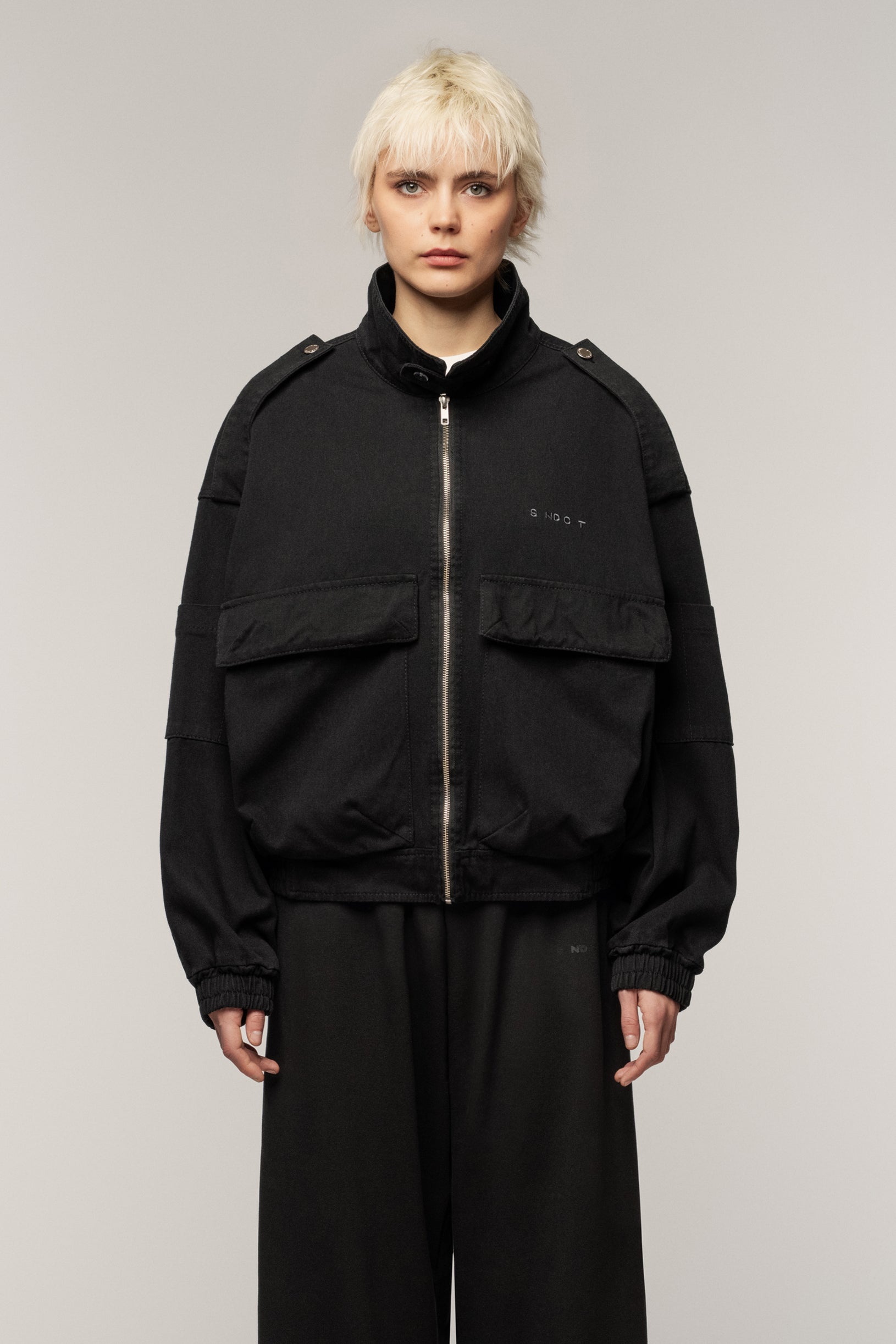 Cargo Denim Jacket Black