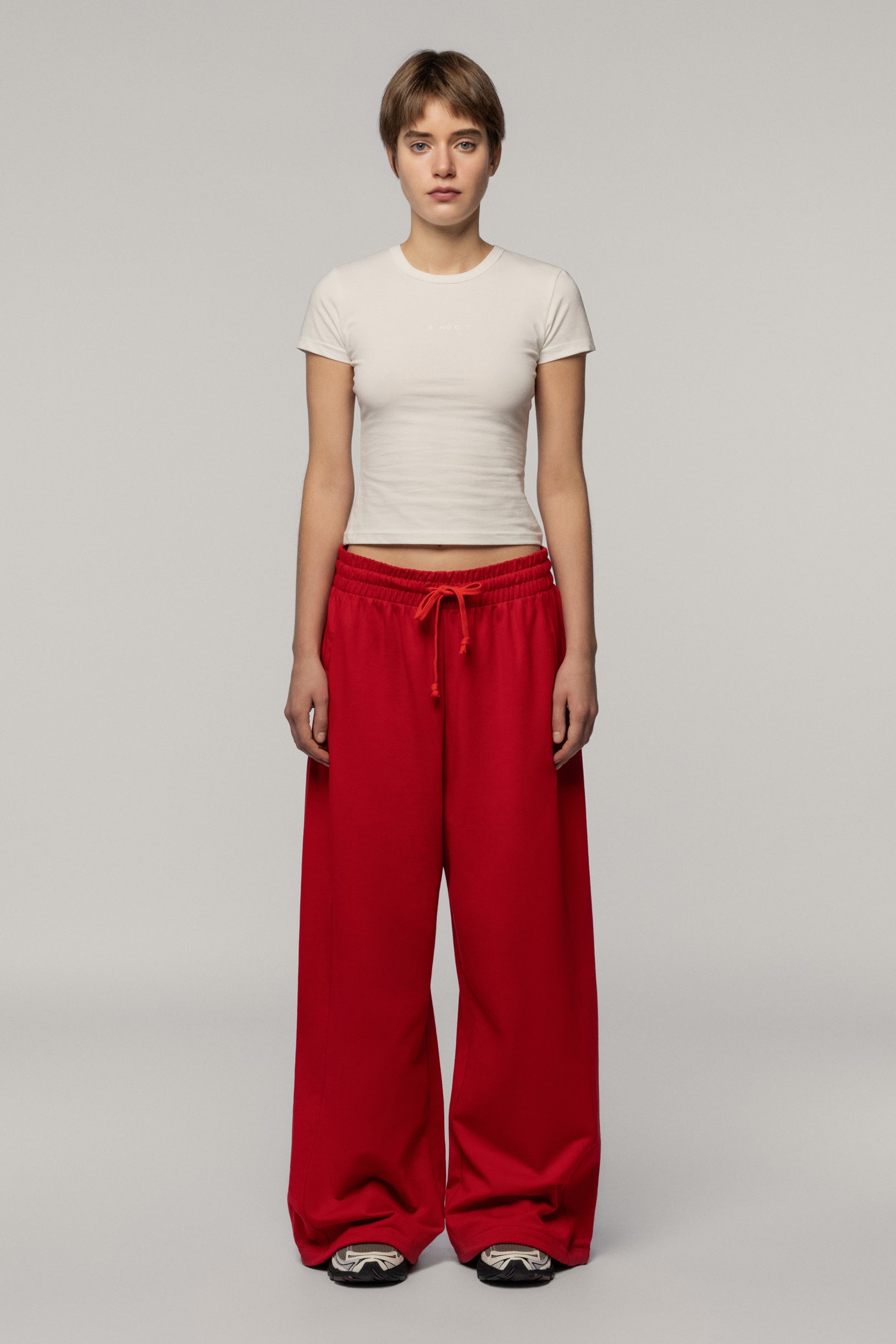 Штани з бавовни червоні