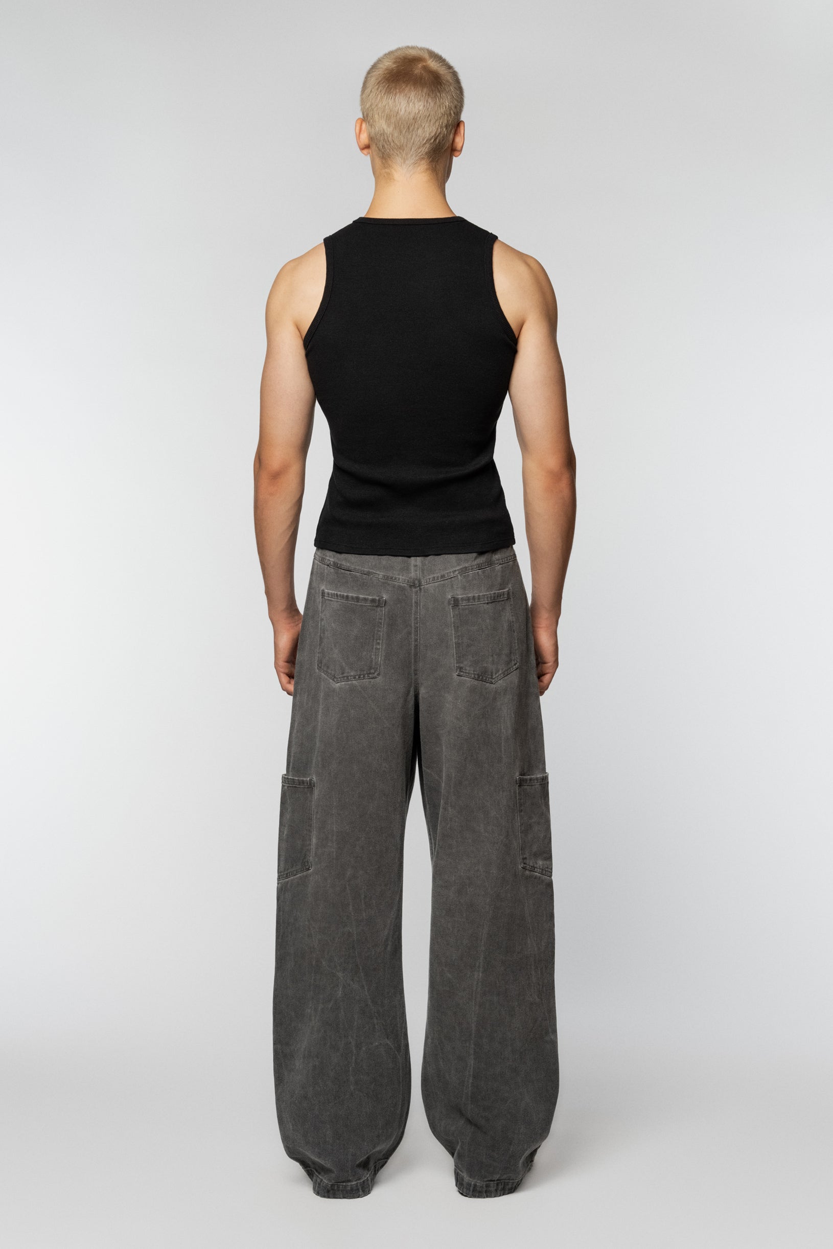 Vintage wide grey Carpenter jeans with a drawstring