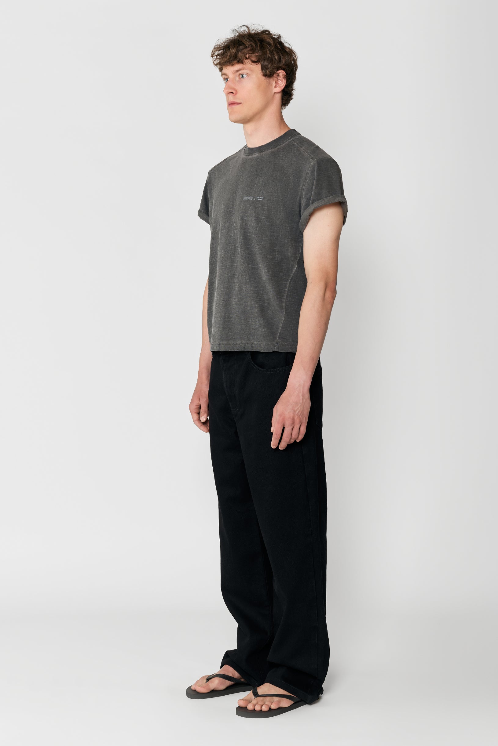 Faded Slim Fit Lightweight T-shirt Grey
