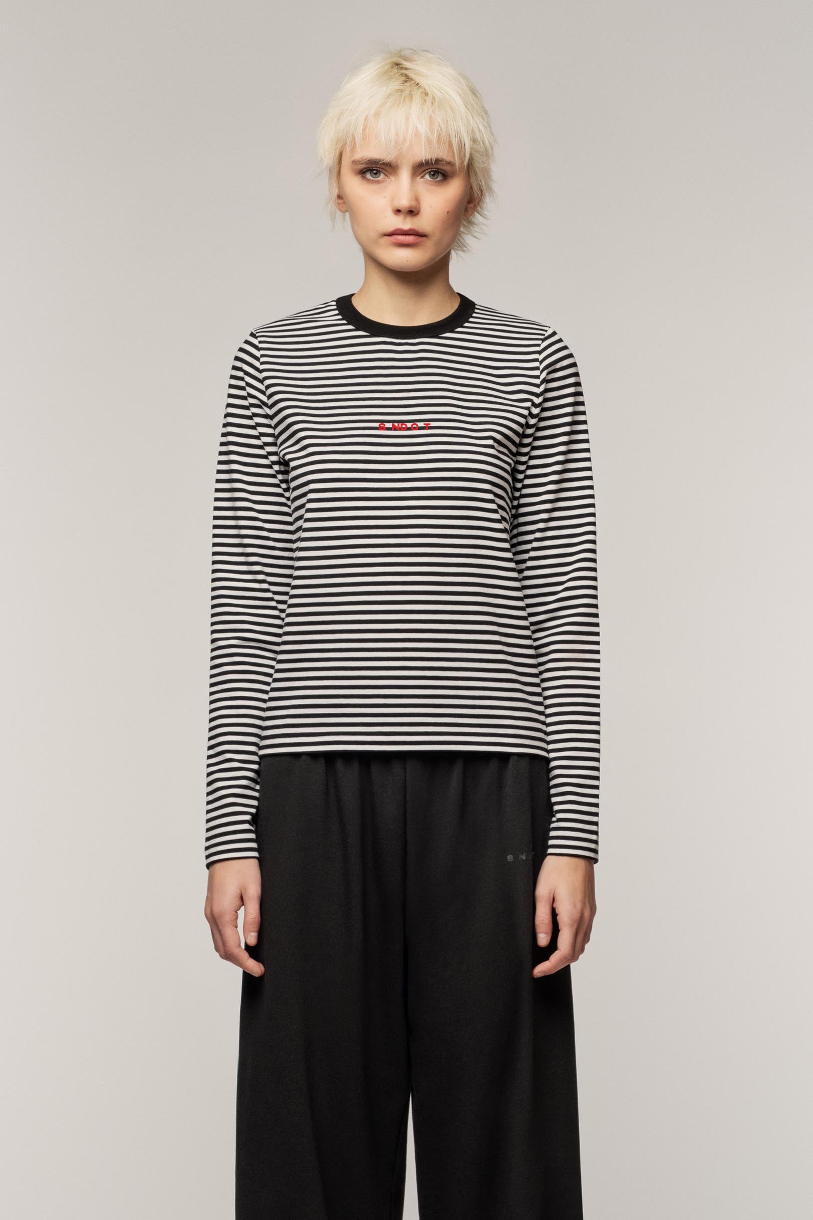 Woman Longsleeve Stripe Black