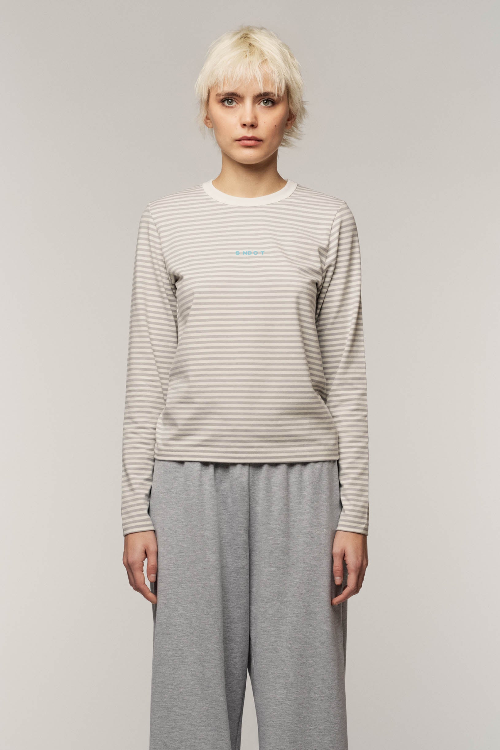 Woman Longsleeve Stripe Grey