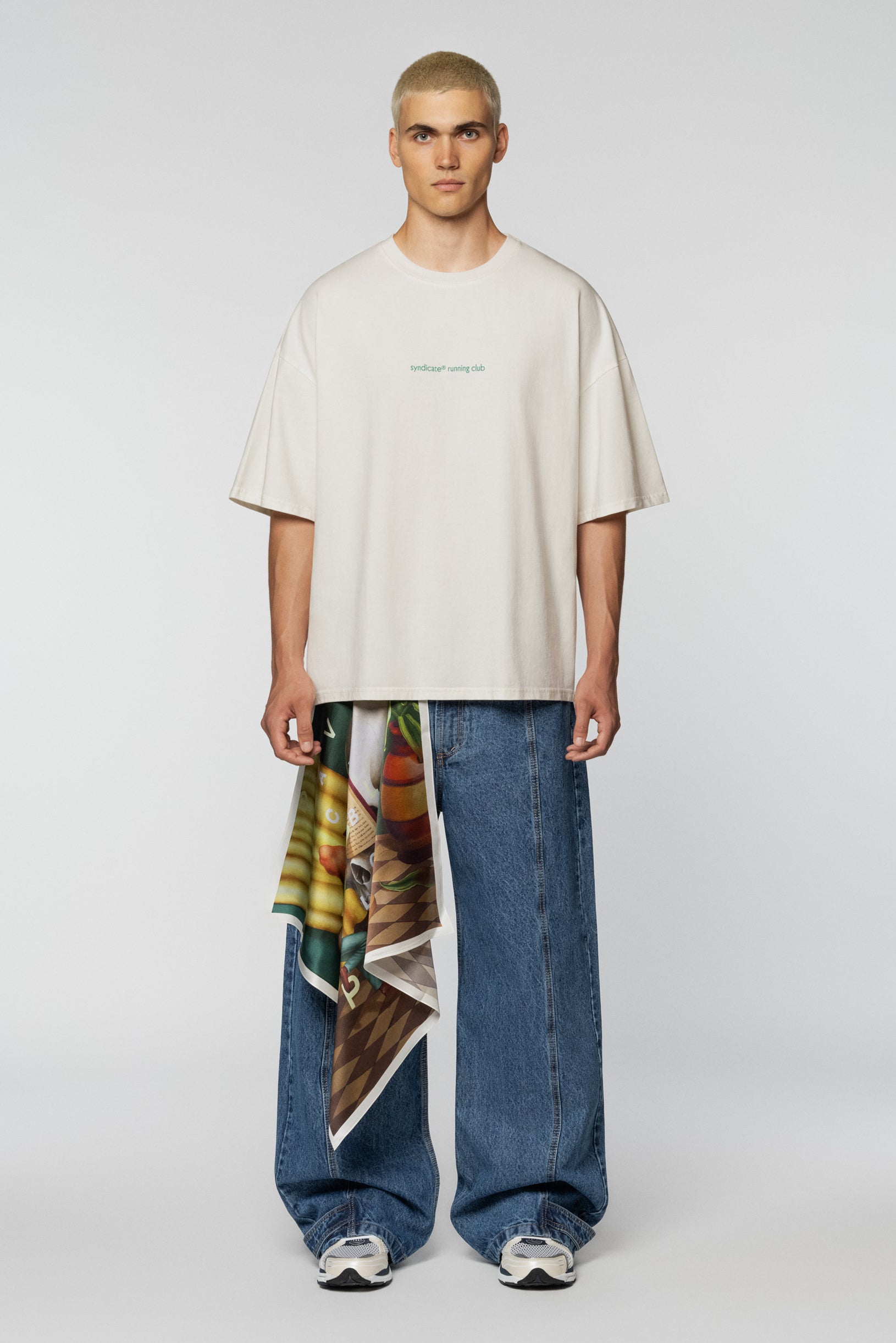 Unisex cotton T-shirt with Running Club graphics by WAONE