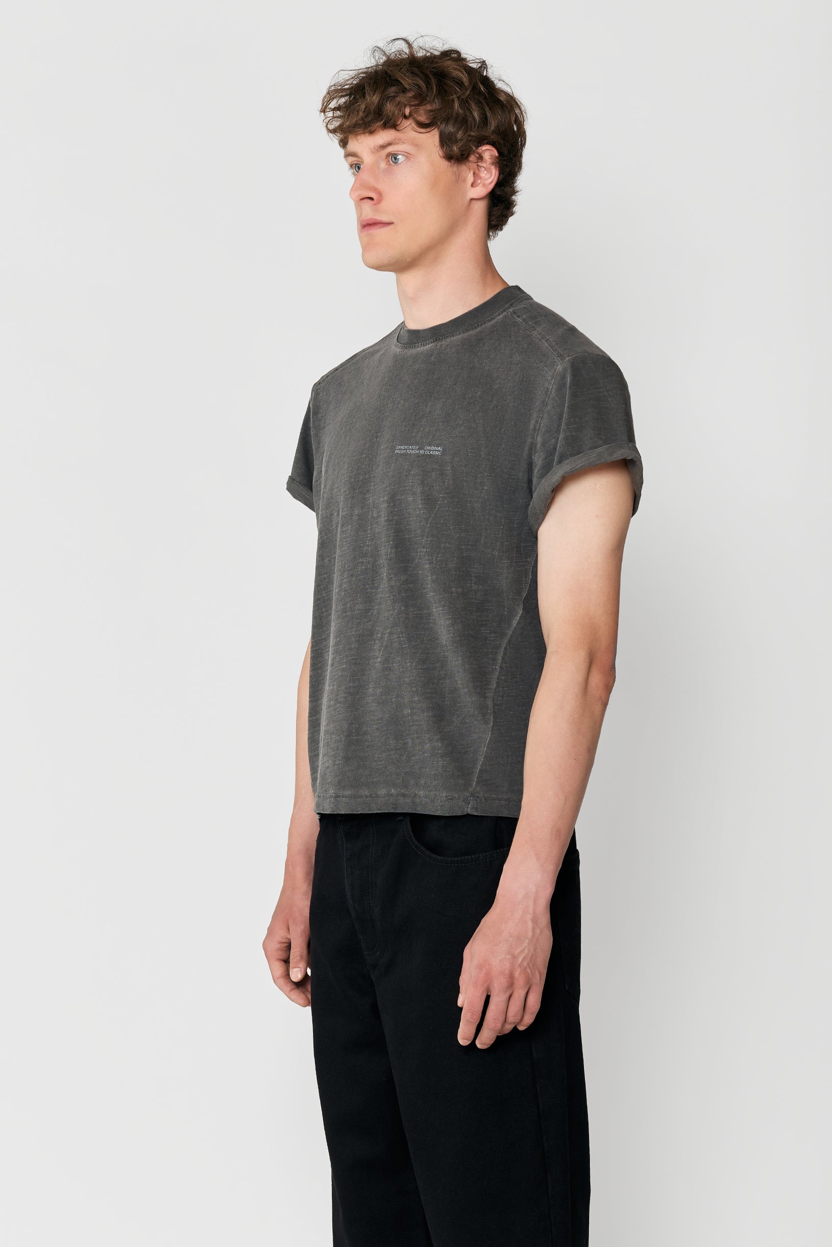 Faded Slim Fit Lightweight T-shirt Grey