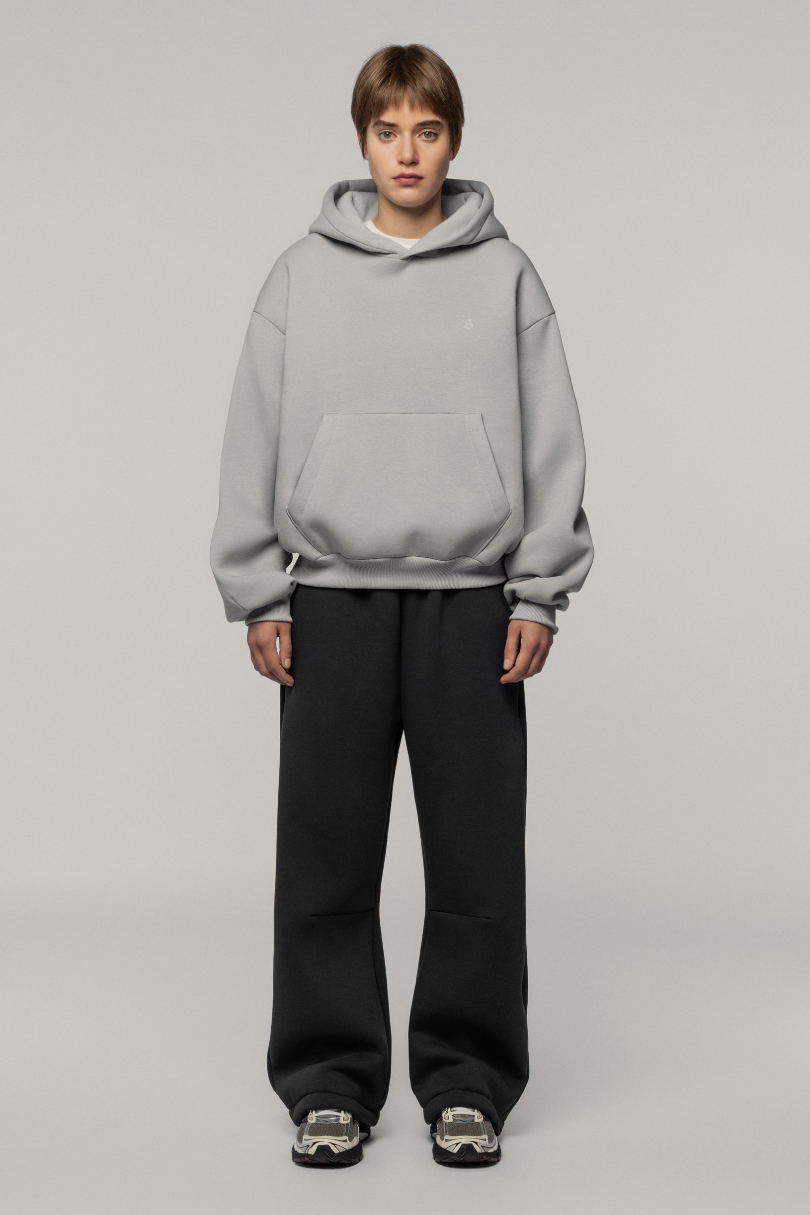 Arrow Logo Hoodie Light Grey