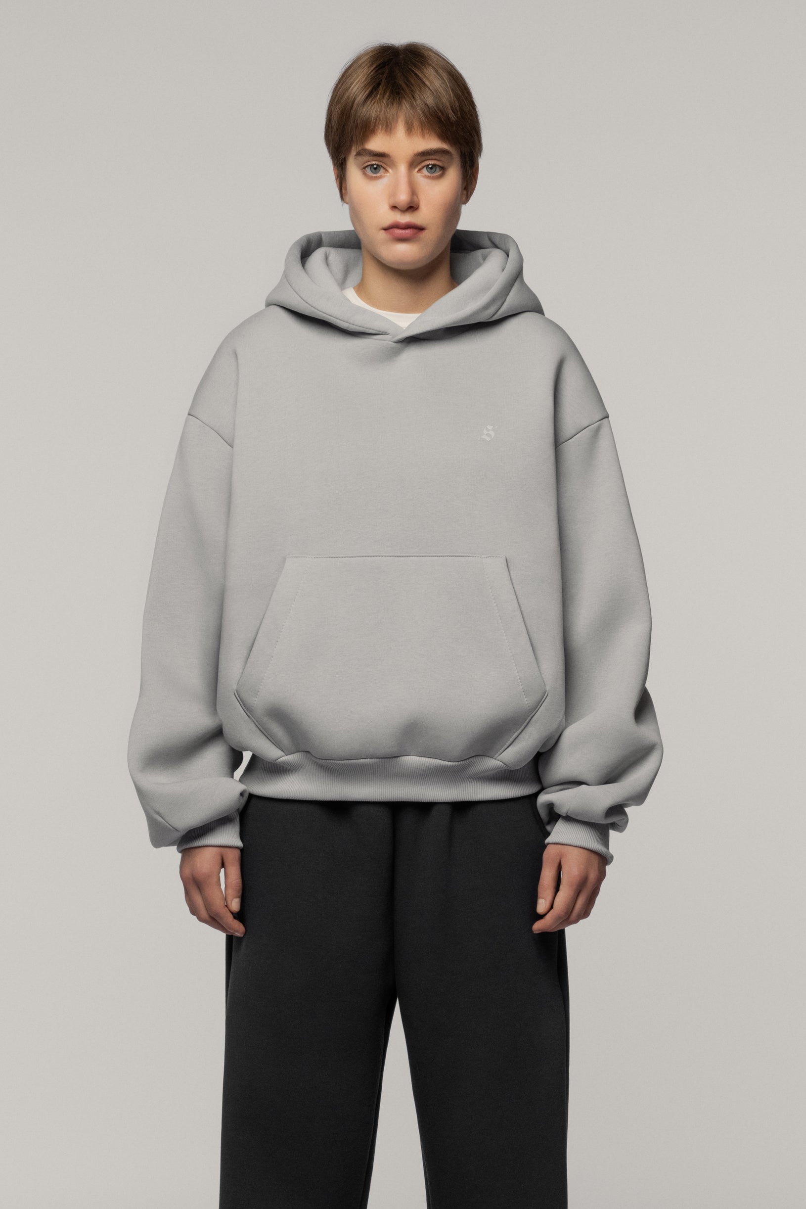 Arrow Logo Hoodie Light Grey