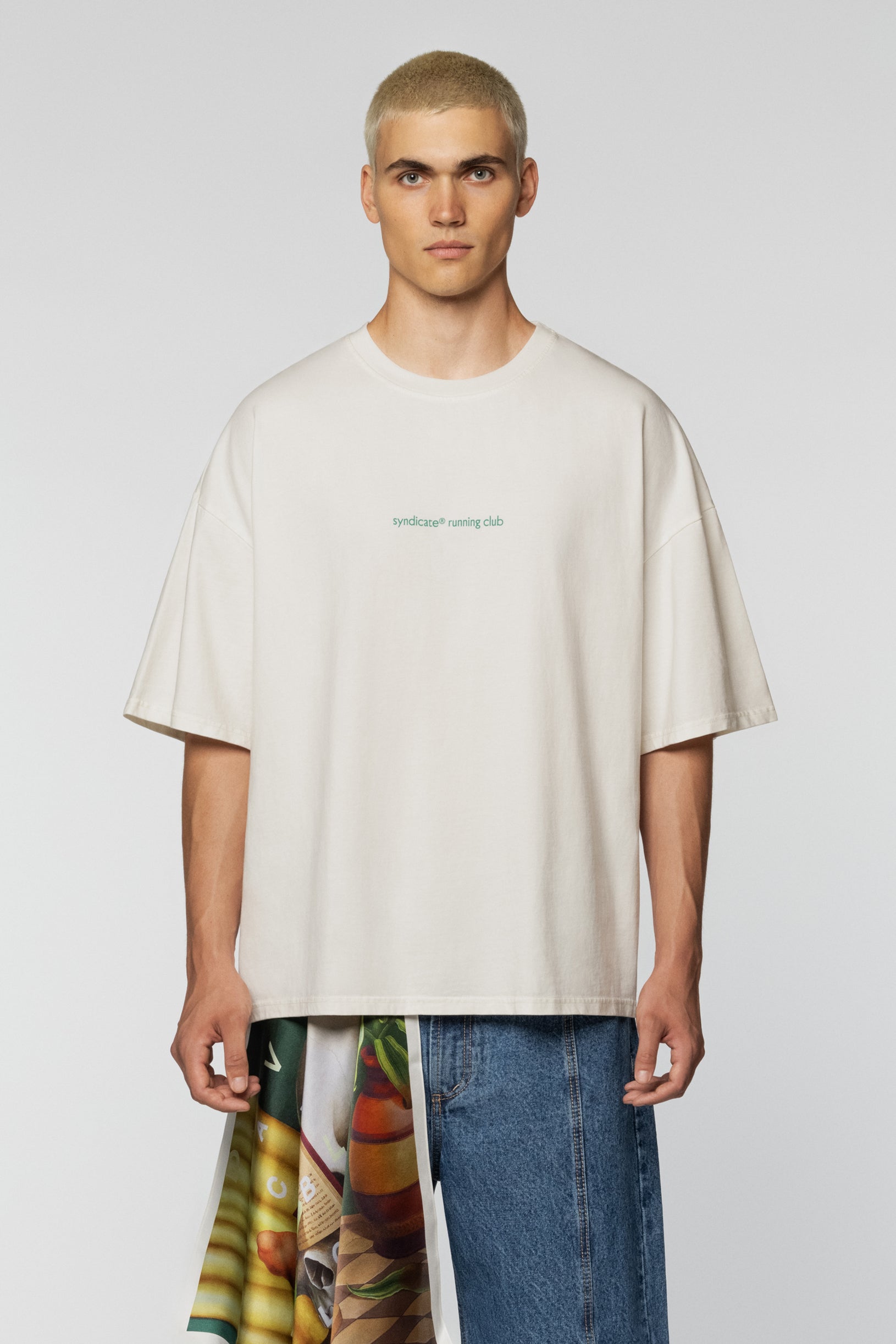 Unisex cotton T-shirt with Running Club graphics by WAONE