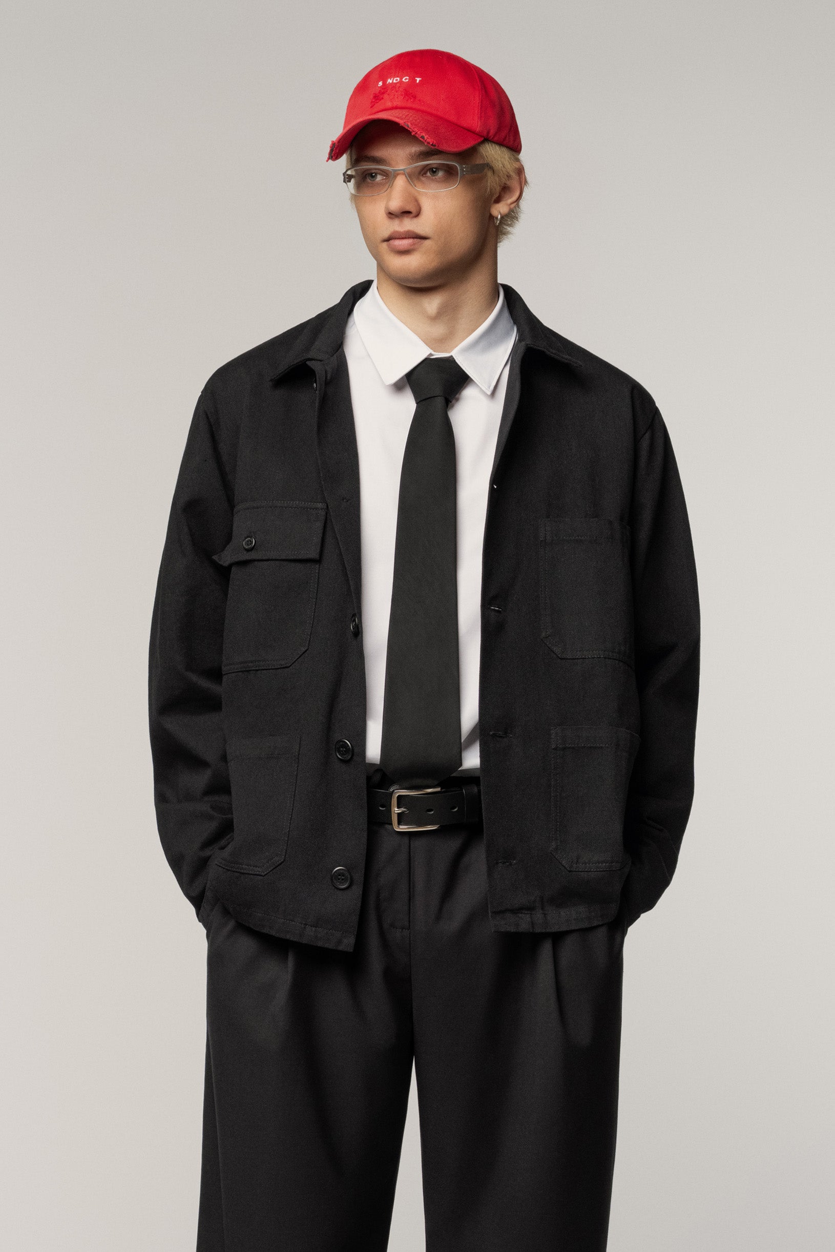 Many Pocket Cotton Jacket Black