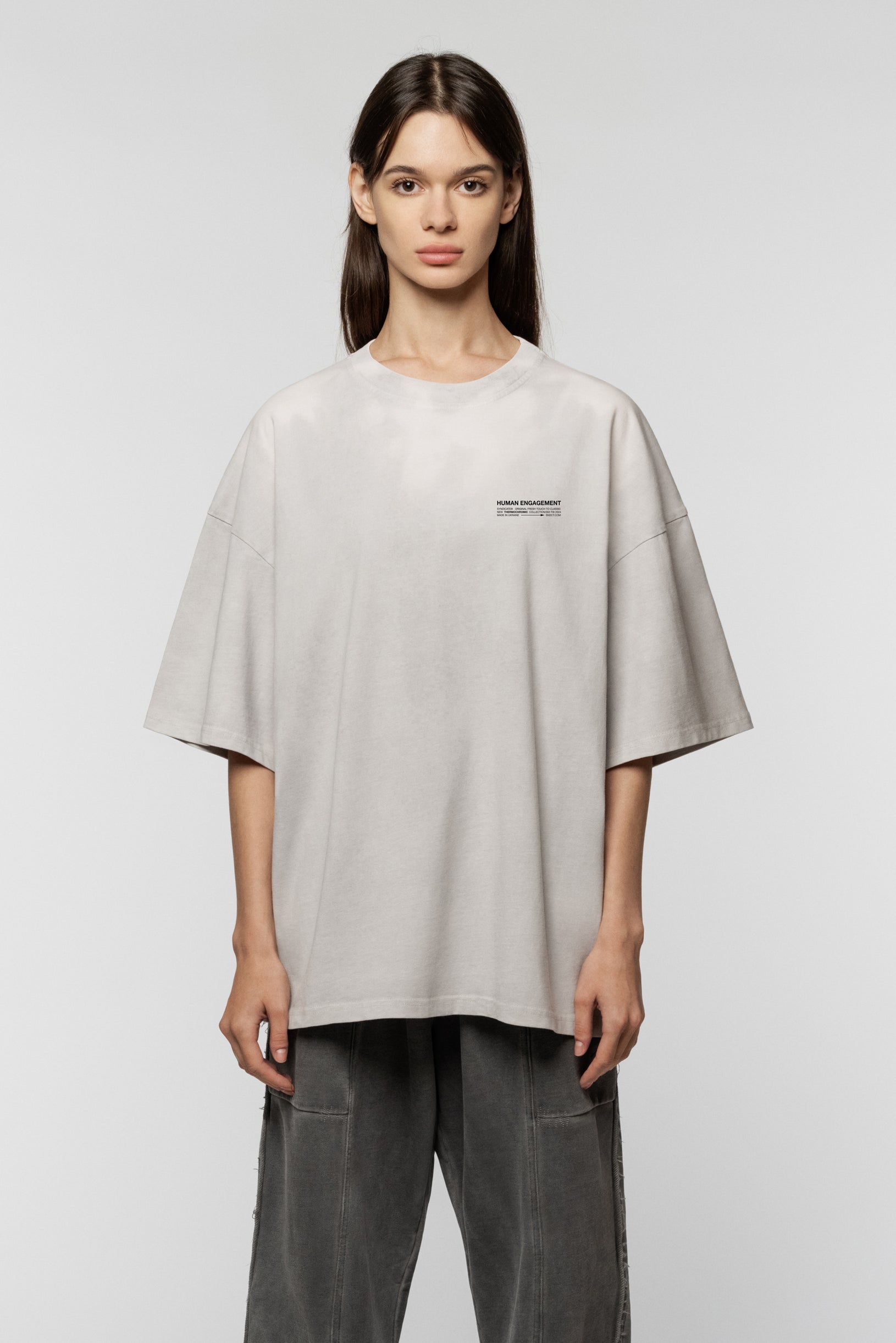 Heat Reactive Oversized T-shirt Grey