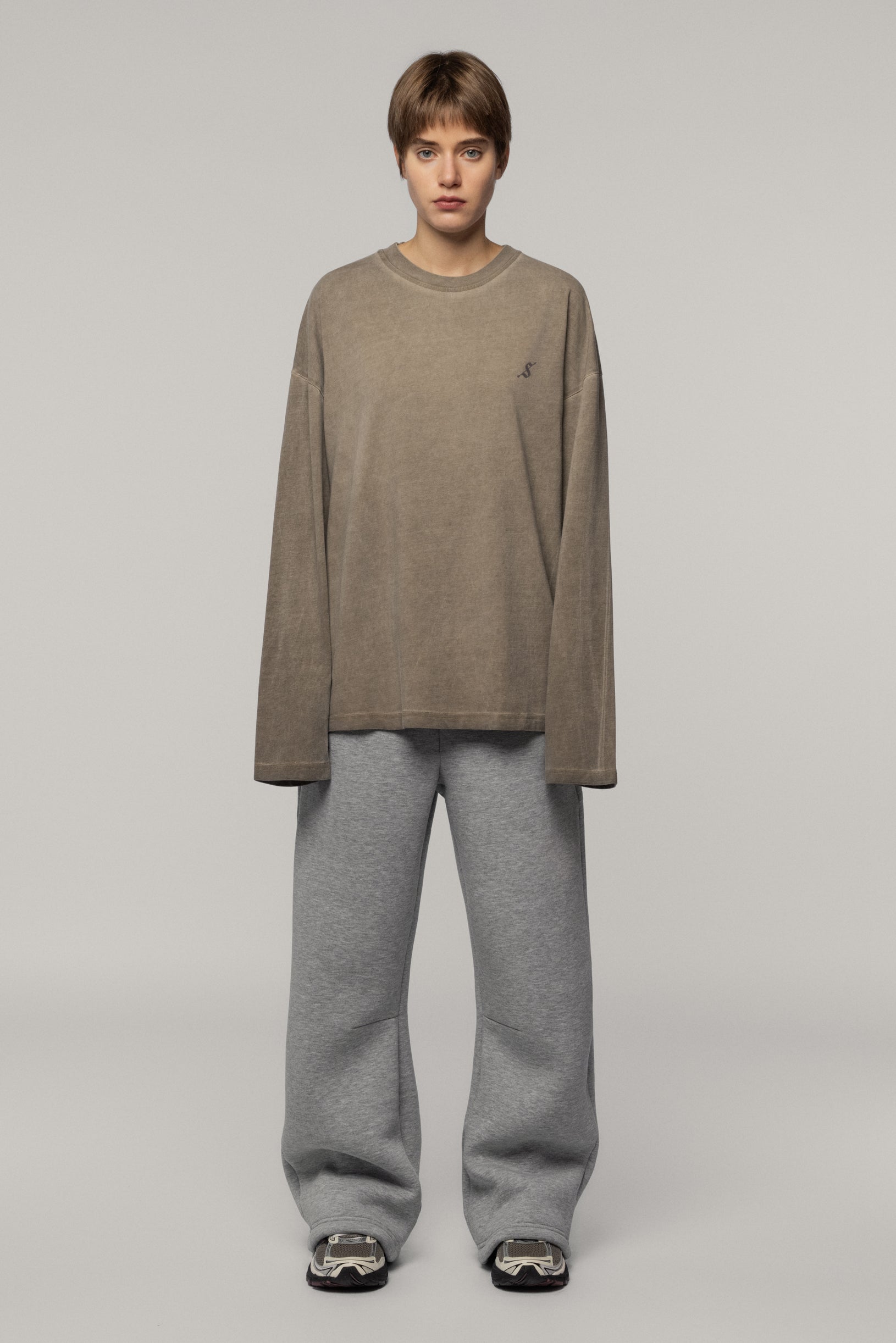 Faded Arrow Longsleeve Cold Beige