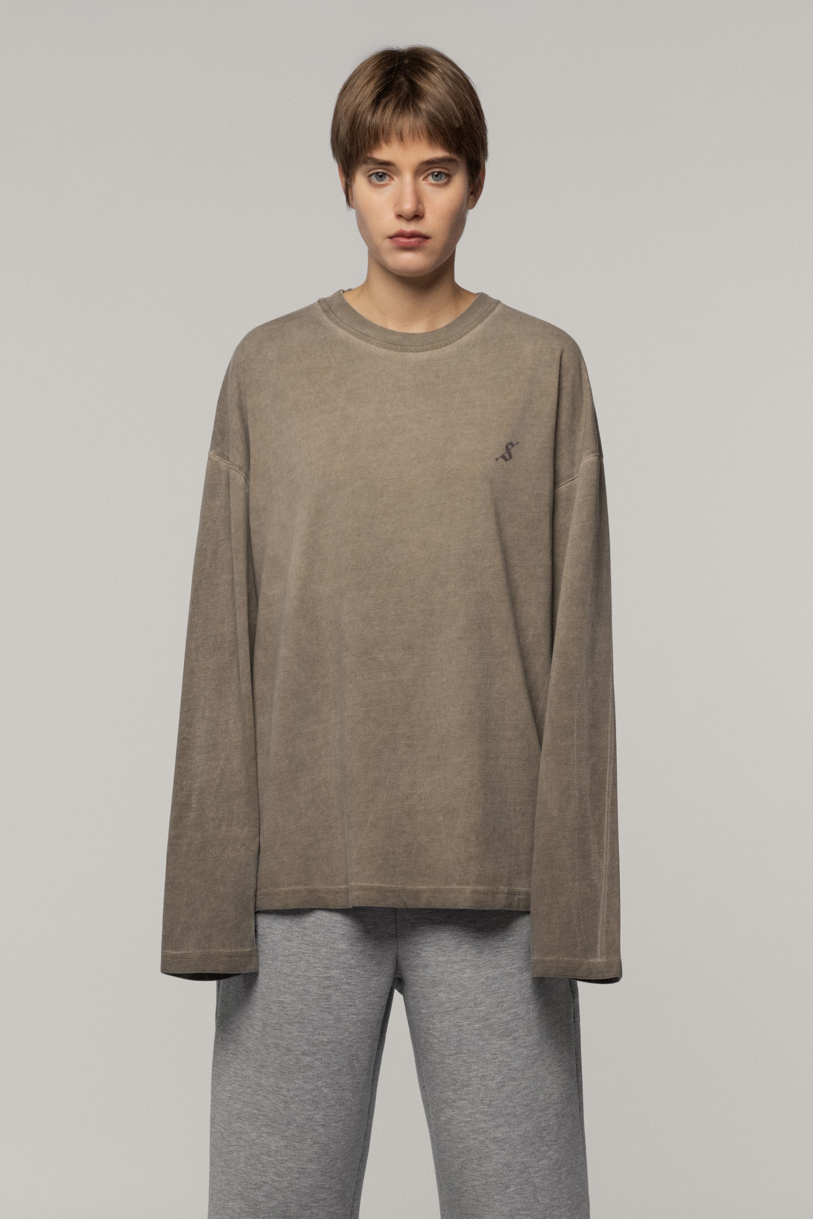 Faded Arrow Longsleeve Cold Beige