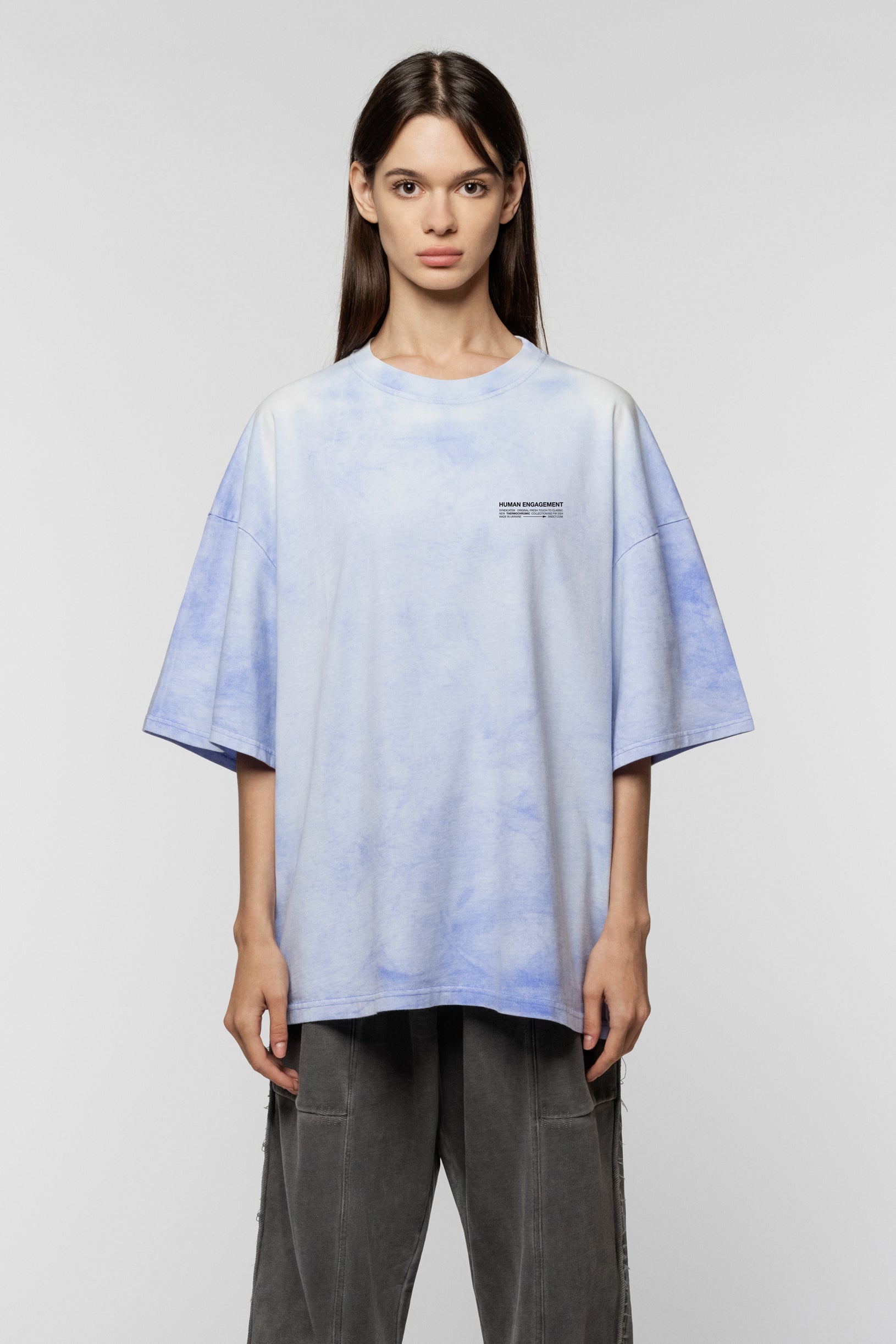 Heat Reactive Oversized T-shirt Blue