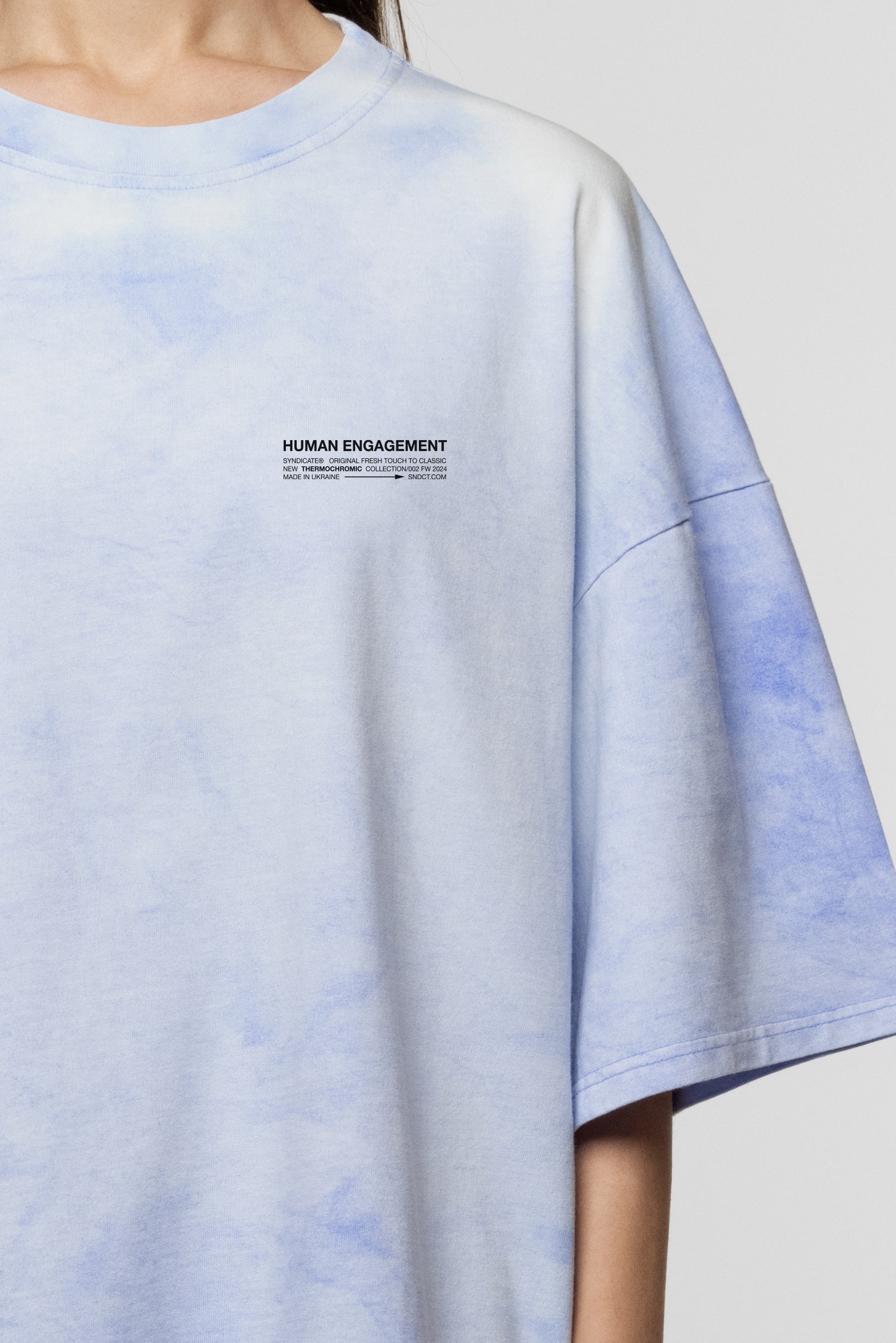 Heat Reactive Oversized T-shirt Blue