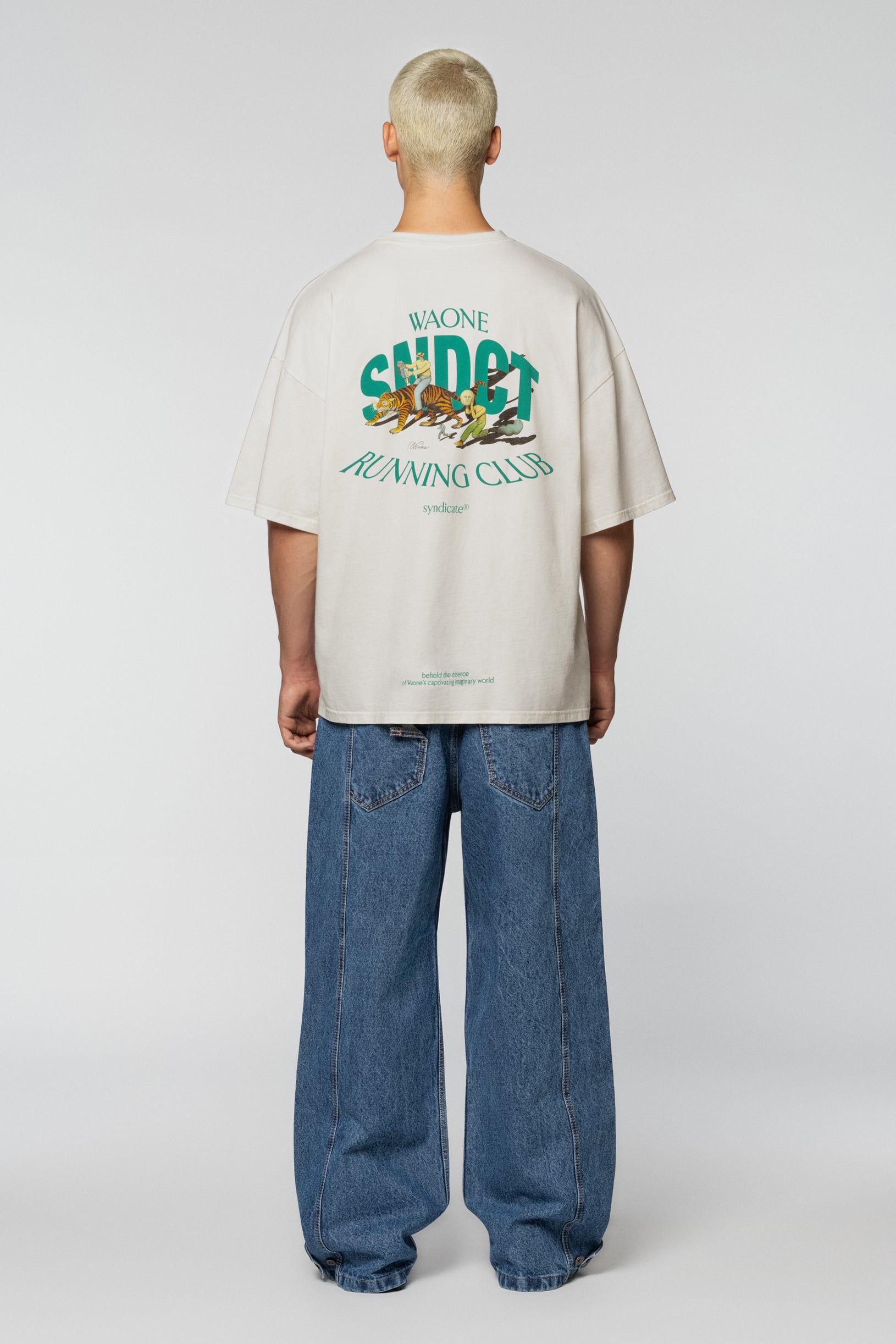 Unisex cotton T-shirt with Running Club graphics by WAONE