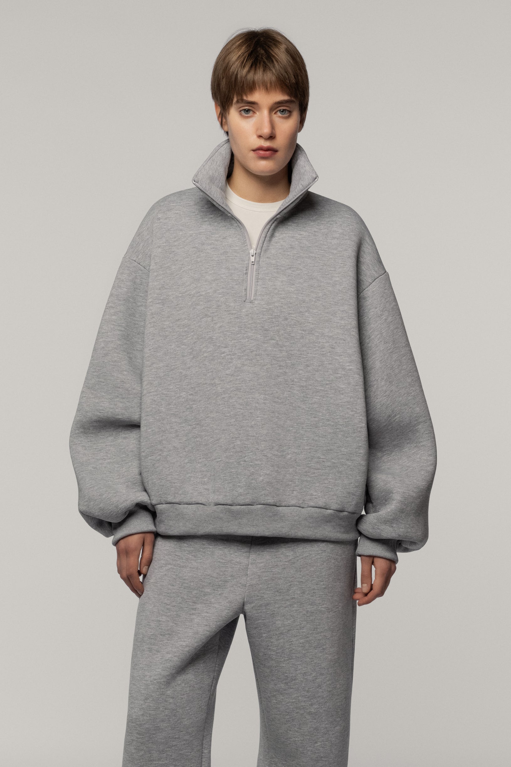 Светшорт З блискавкою Світло-сірий Меланж