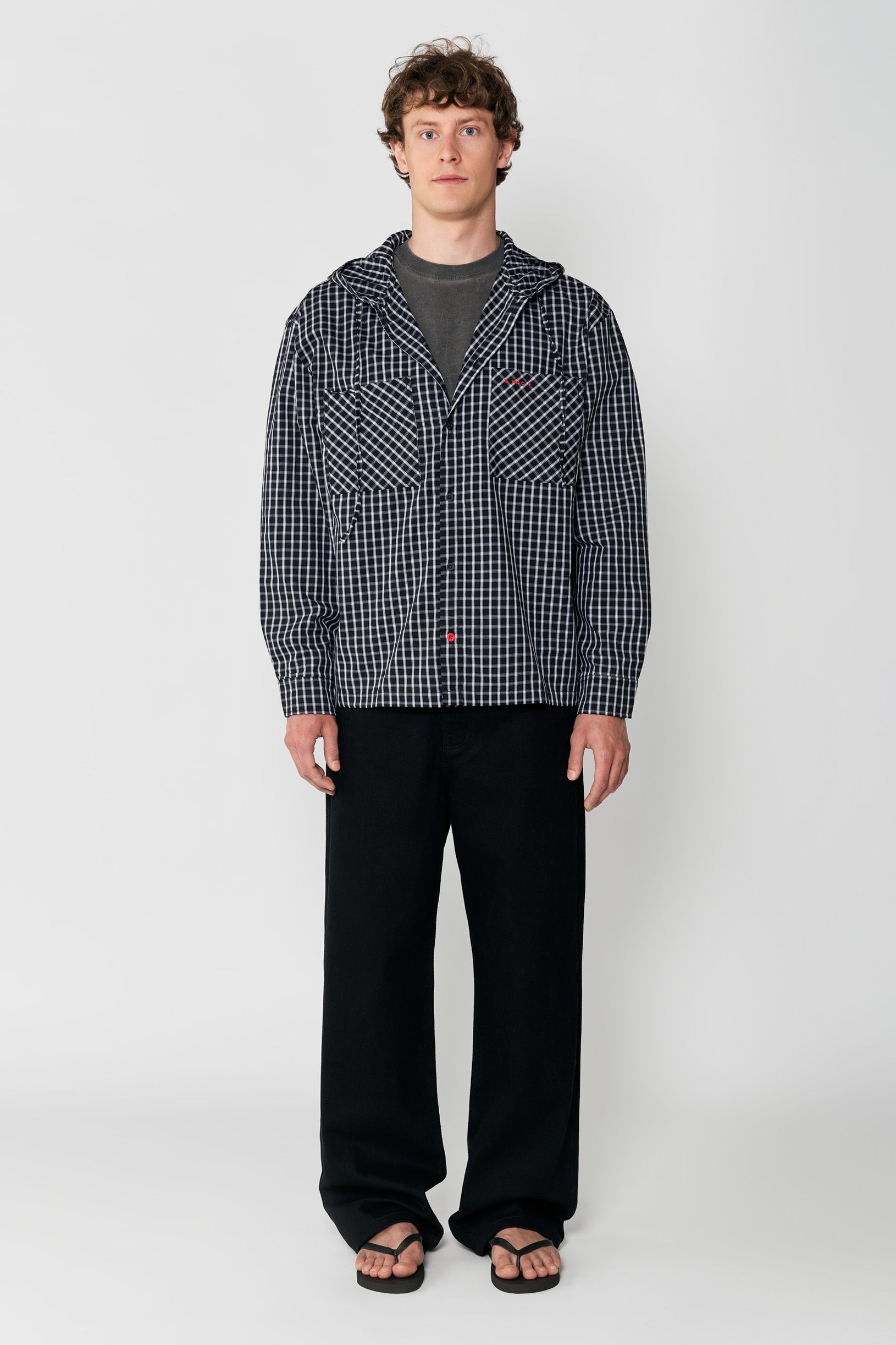 Hood Shirt Chess Black